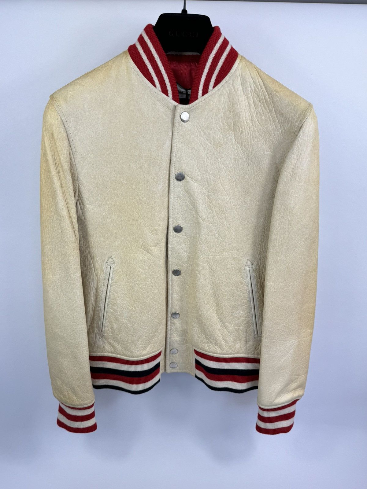 Gucci GUCCI DEEP OIL DISTRESSED LEATHER BOMBER JACKET Size US S / EU 44-46 / 1 - 2 Thumbnail