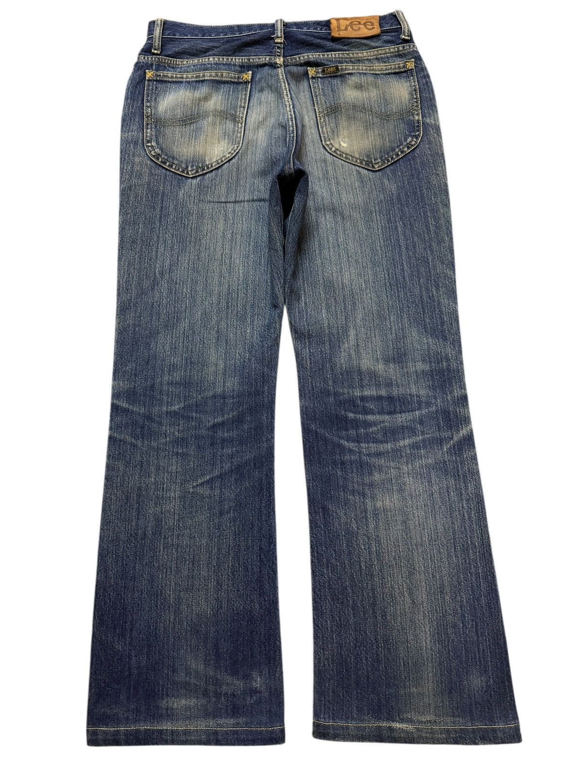 Lee Vintage 90s Lee Blue Mud Wash Whiskers Wide Leg Bootcut Size US 31 - 2 Thumbnail