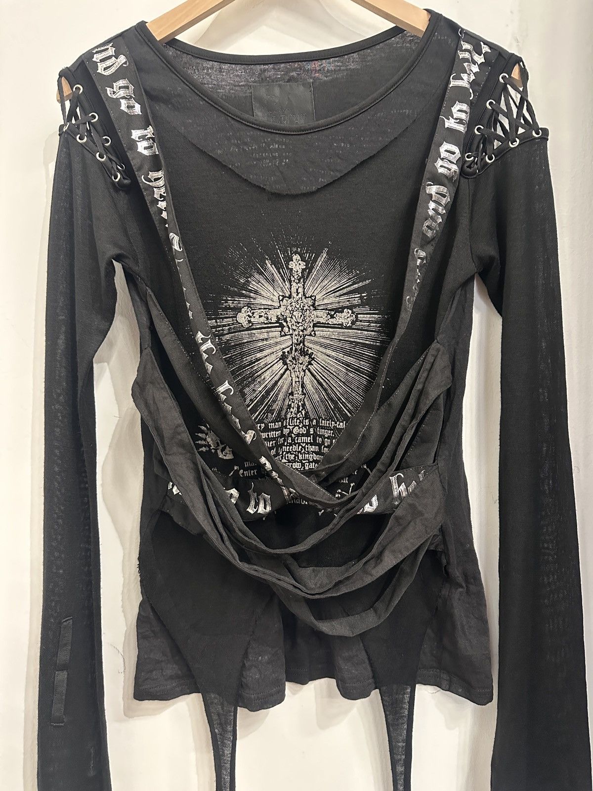 Japanese Brand H.Anarchy Poem Punk Seditionaries Bondage Long-sleeves Mesh Size US S / EU 44-46 / 1 - 3 Thumbnail