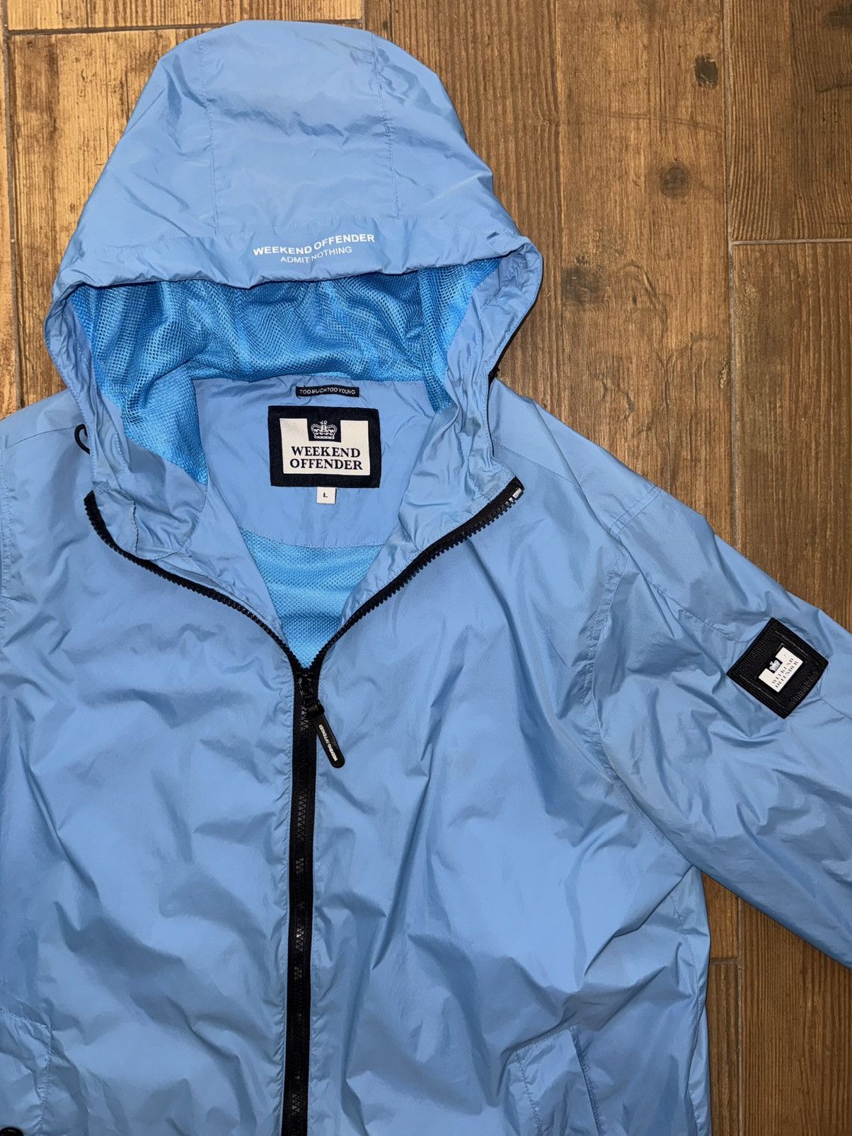 Weekend Offender Weekend Offender Light Blue Hooded Jacket Size L Size US L / EU 52-54 / 3 - 2 Thumbnail