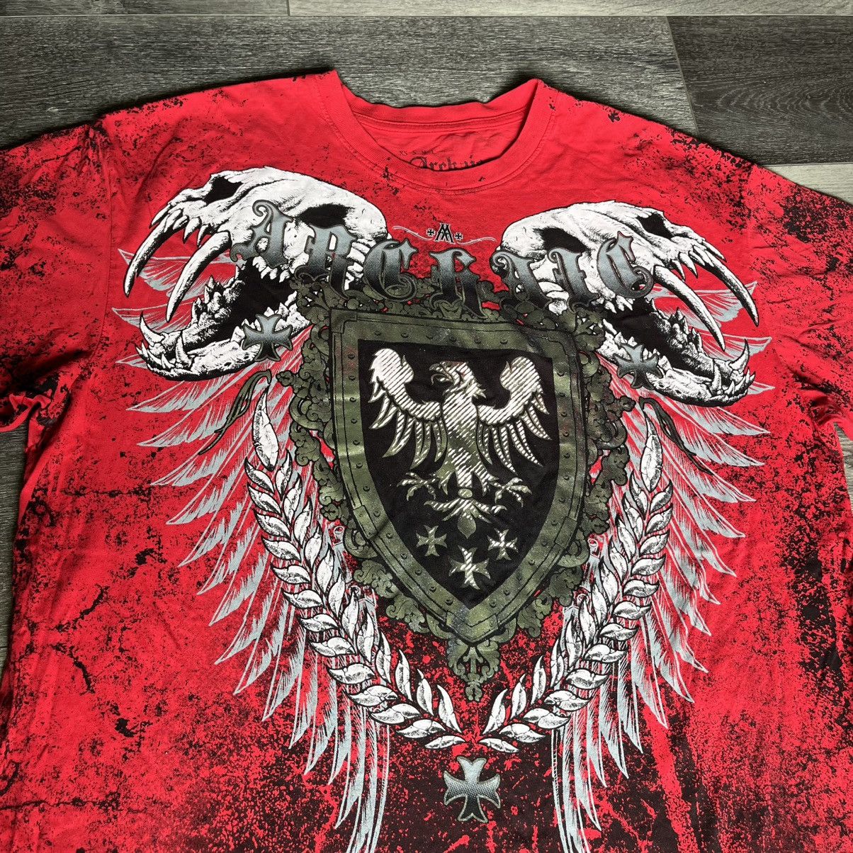 Affliction Vintage 2000s Archaic Affliction Ruse Skull Graphic T Shirt Size US XL / EU 56 / 4 - 3 Thumbnail