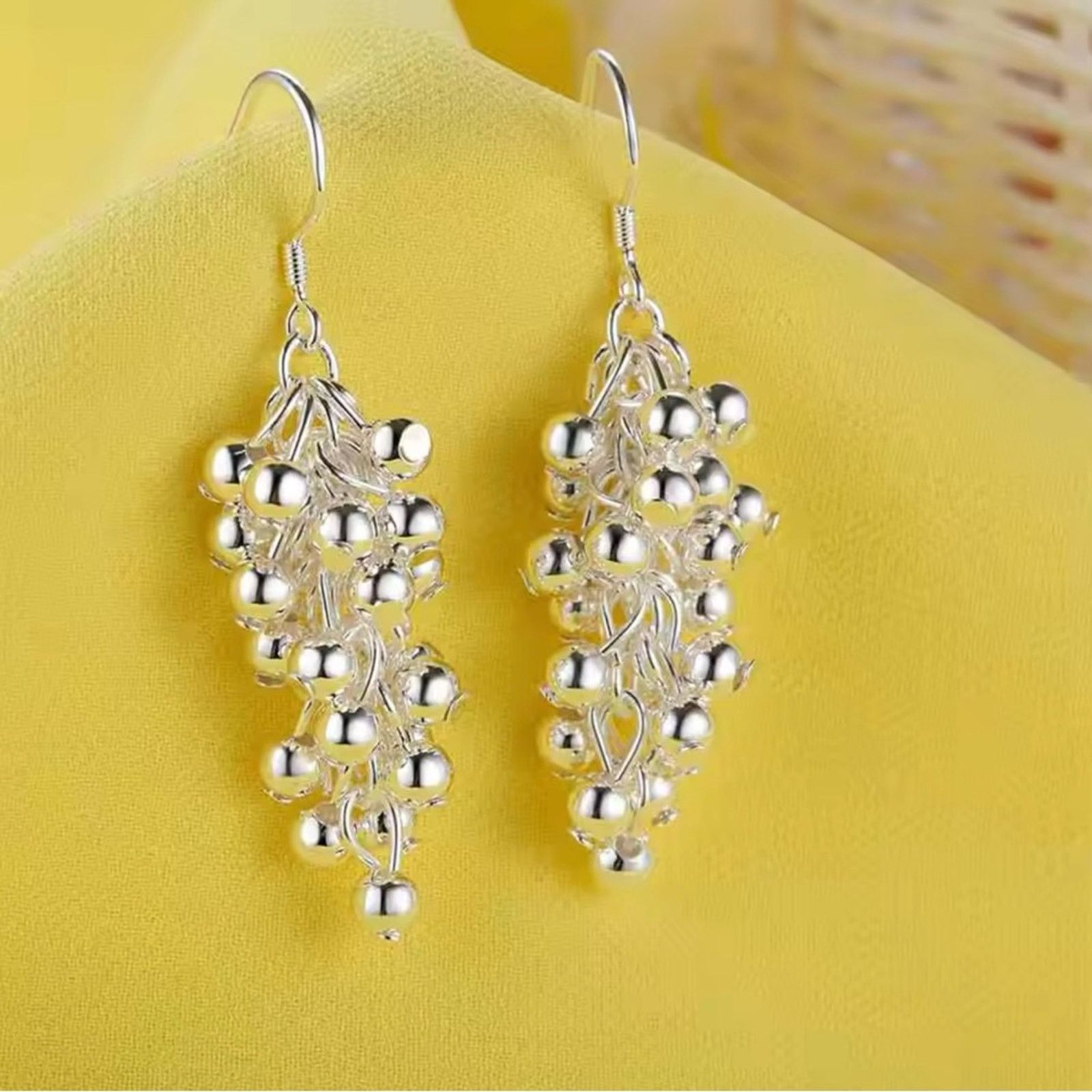 Other Sterling Silver Creative grape beads drop earrings for Woman Size ONE SIZE - 1 Thumbnail