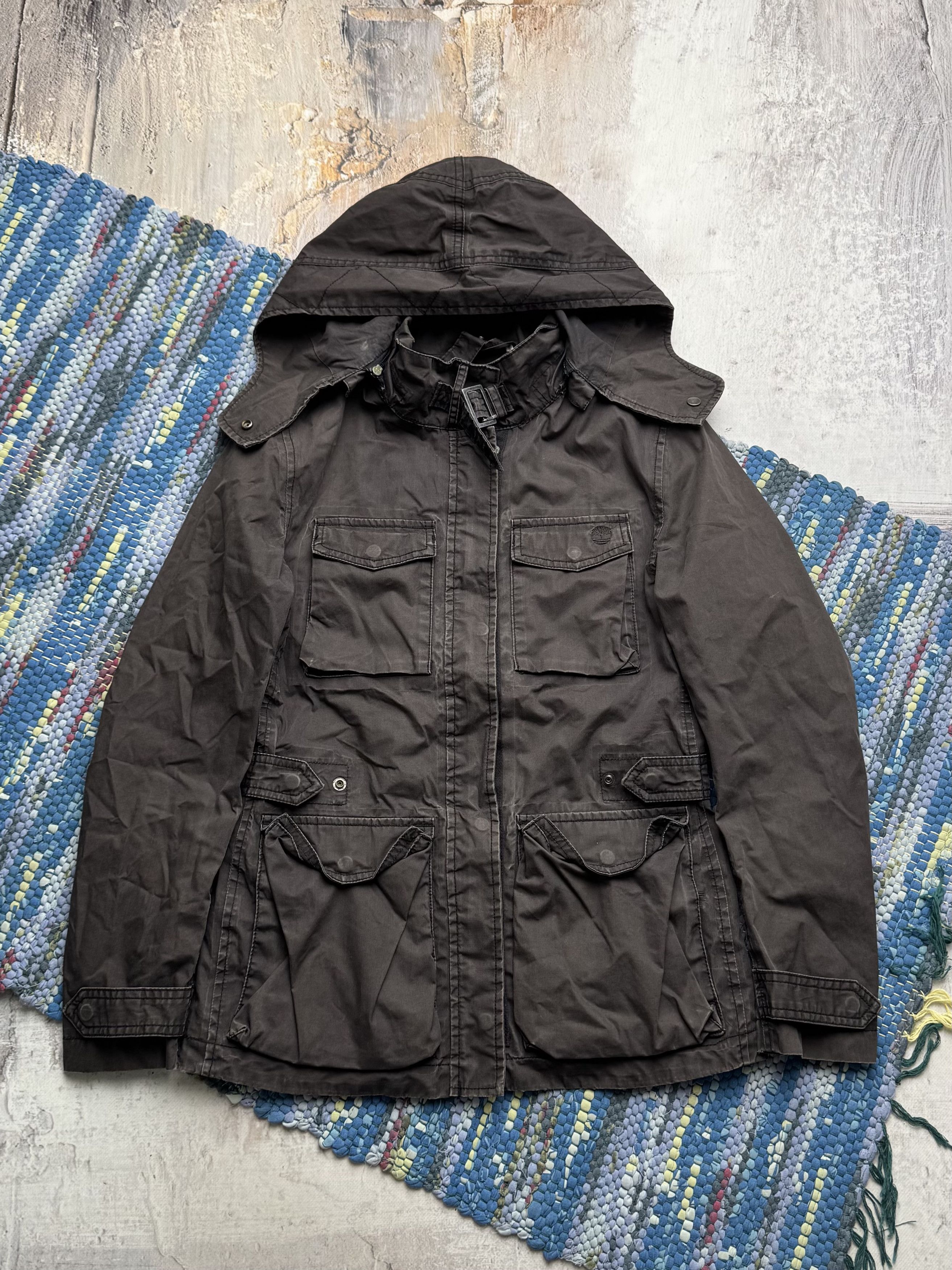 Vintage Vintage Hooded Military Utility Cargo Multi Pocket Jacket Size S / US 4 / IT 40 - 1 Thumbnail