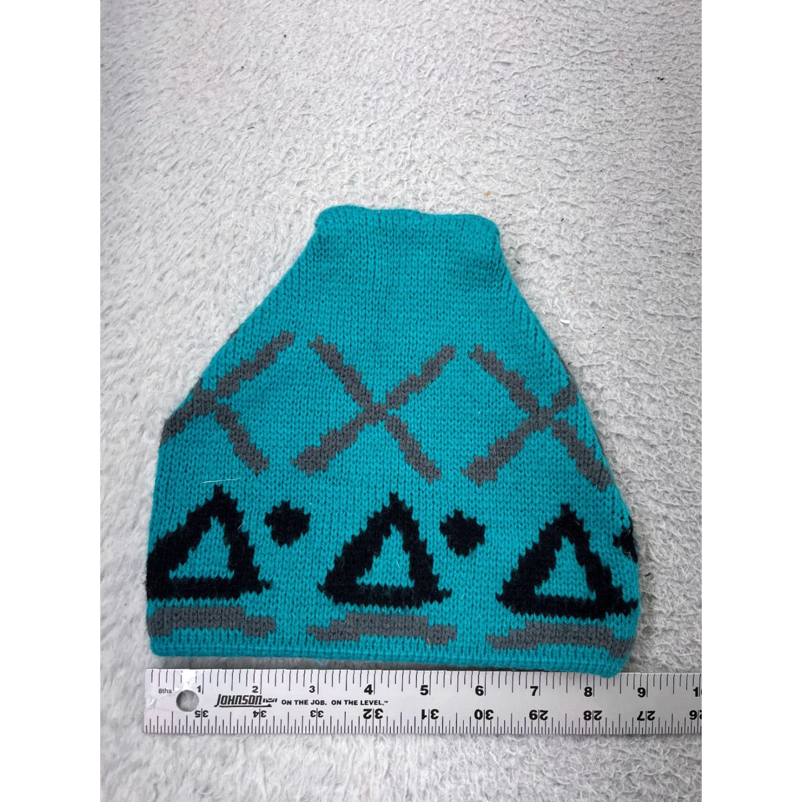 Vintage VINTAGE Mountain Lid Woolens Beanie Toque Adult One Size Blue Black Knit Wool Blend Size ONE SIZE - 2 Thumbnail