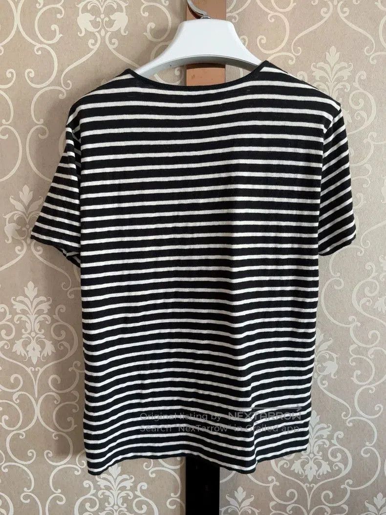 Saint Laurent Paris YSL Black White Stripe Short Sleeve T-shirt. Size US S / EU 44-46 / 1 - 7 Thumbnail