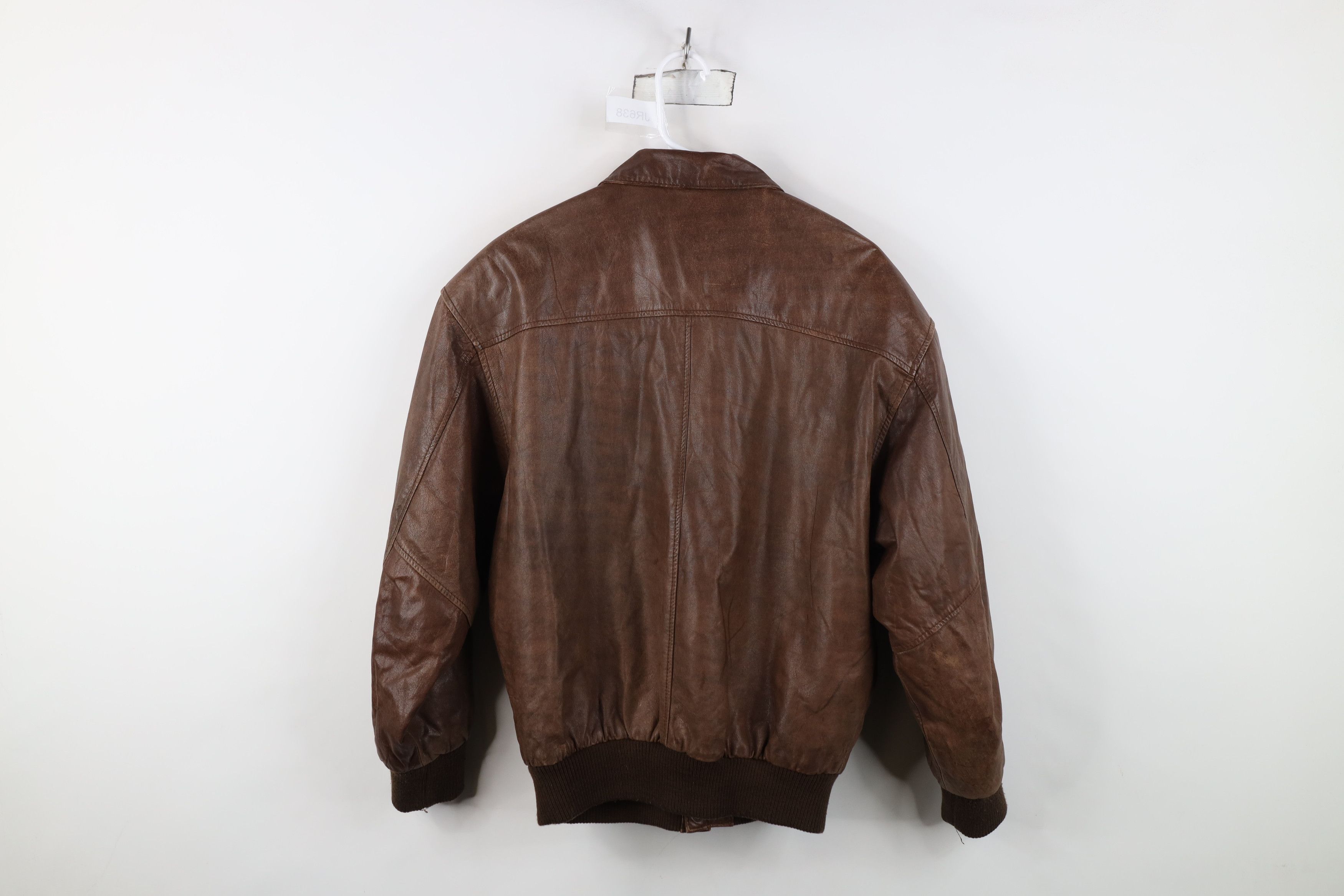 Vintage Vintage 90s Streetwear Leather Flight Bomber Jacket Size US M / EU 48-50 / 2 - 14 Thumbnail