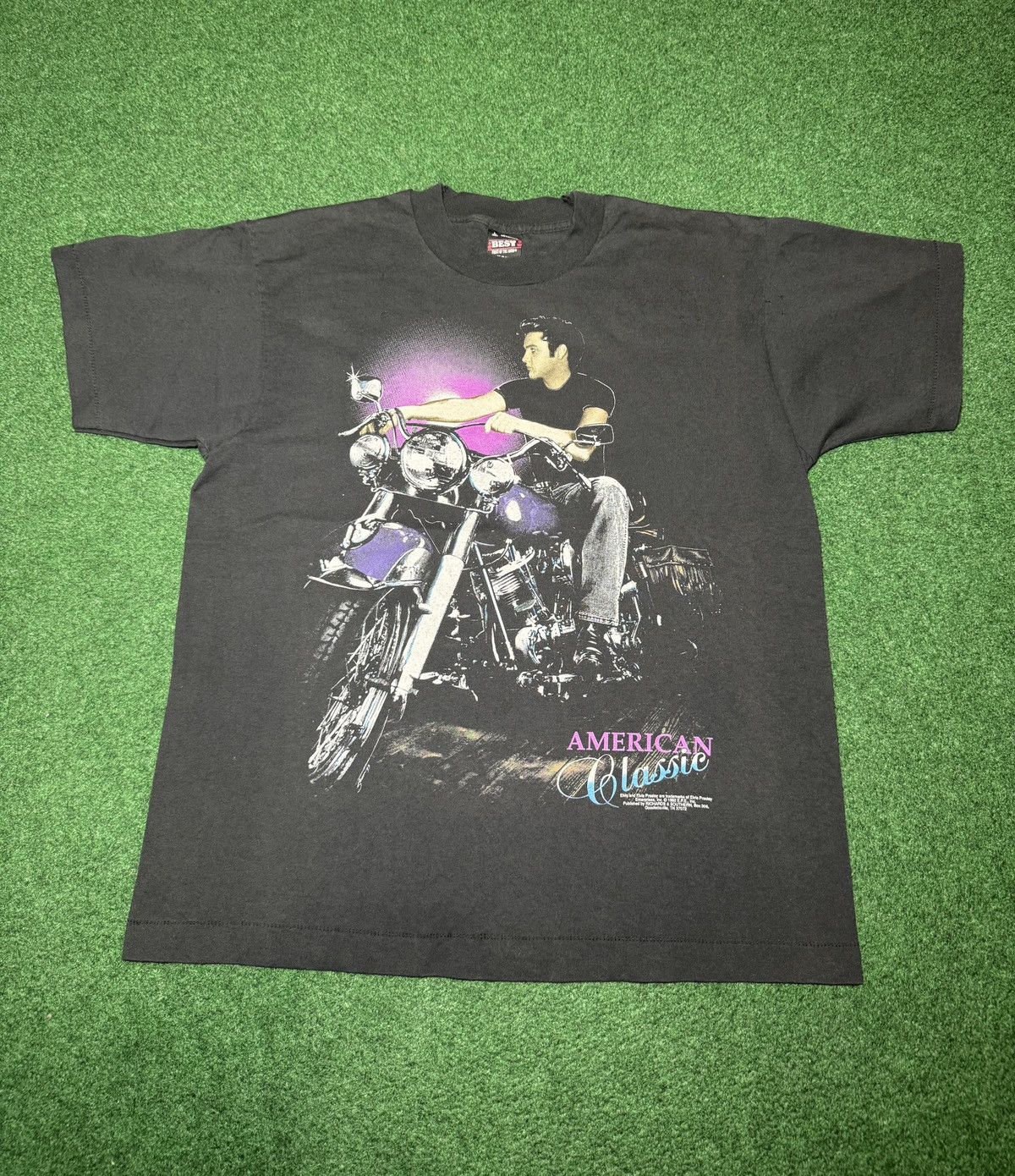 Vintage Vintage 90s Elvis Presley Biker Motorcycle Harley T Shirt Size US L / EU 52-54 / 3 - 1 Thumbnail