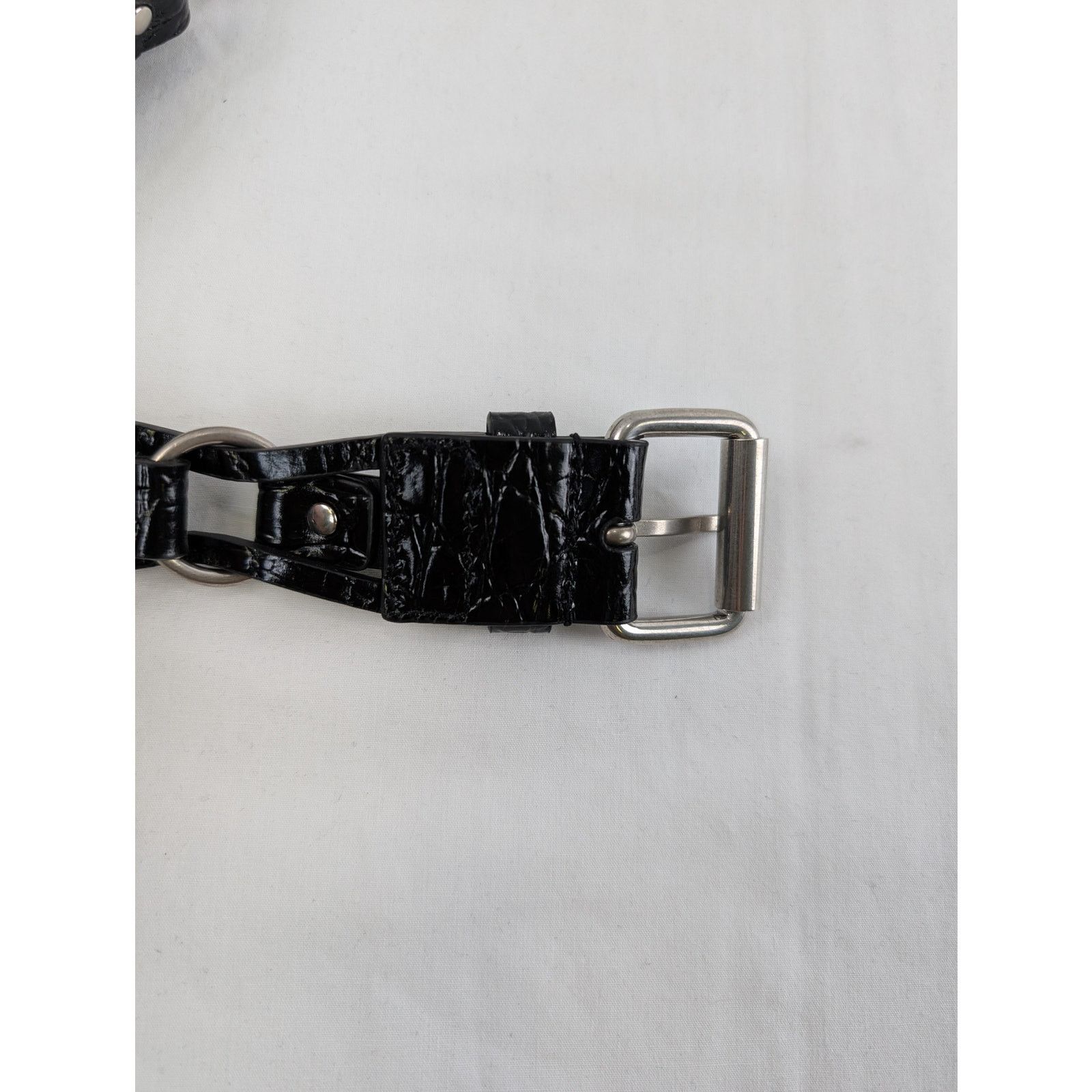 Saint Laurent Paris o1rshd1 Q:2 / Size:100/ Motorcycle Buckle Braided Belt Size 40 - 6 Thumbnail