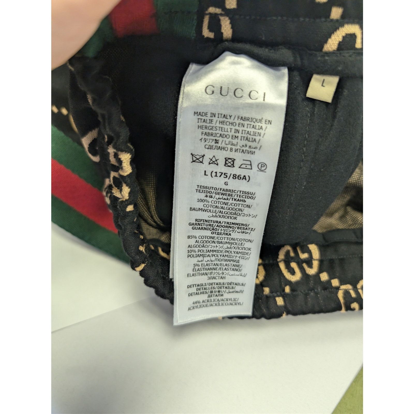 Gucci o1rshd1 Double G Jersey Jogging Pant in Black/Camel Size US 34 / EU 50 - 15 Thumbnail