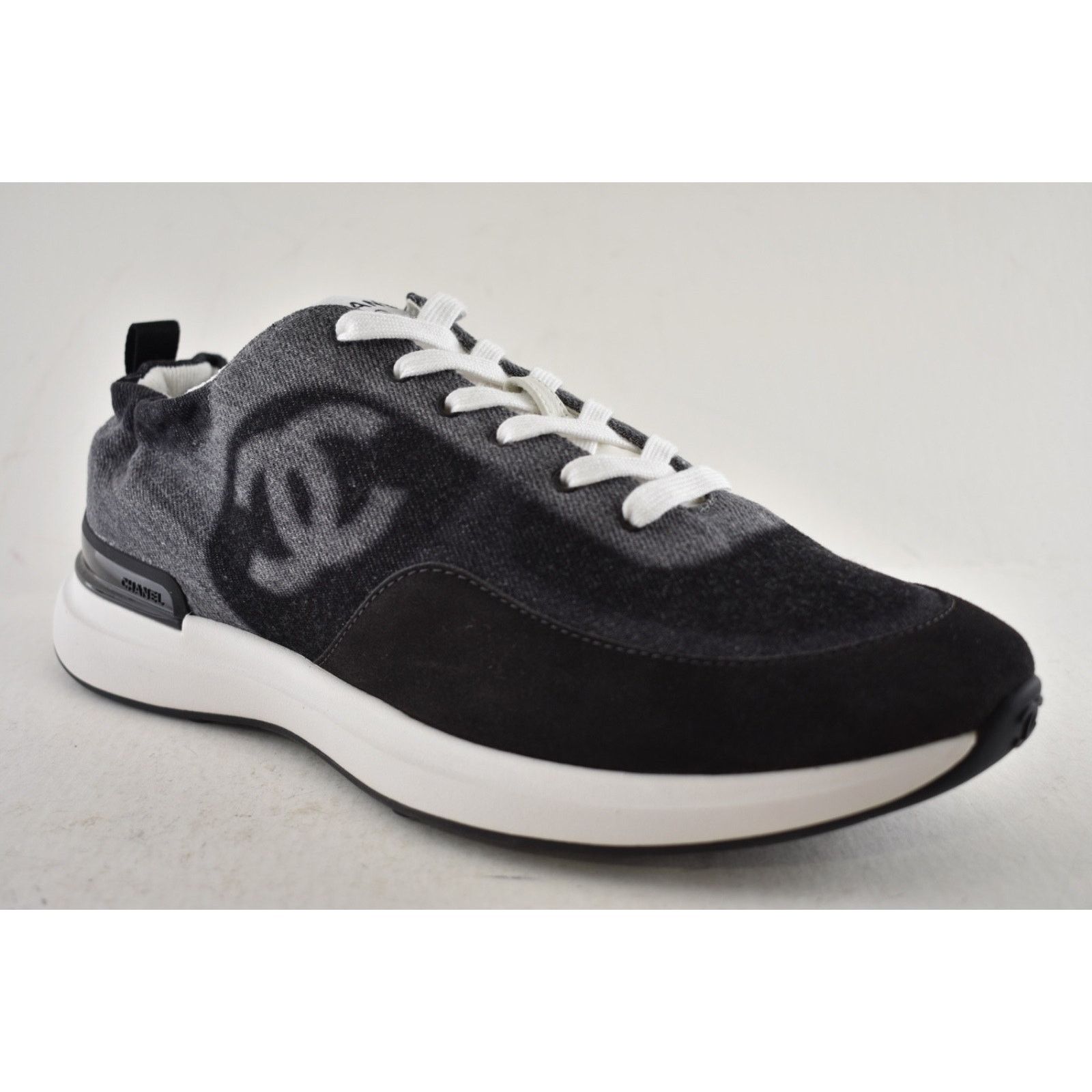Chanel Mens Denim CC Logo Lace Up Low Top Trainer Sneaker Size US 11 / EU 44 - 6 Thumbnail