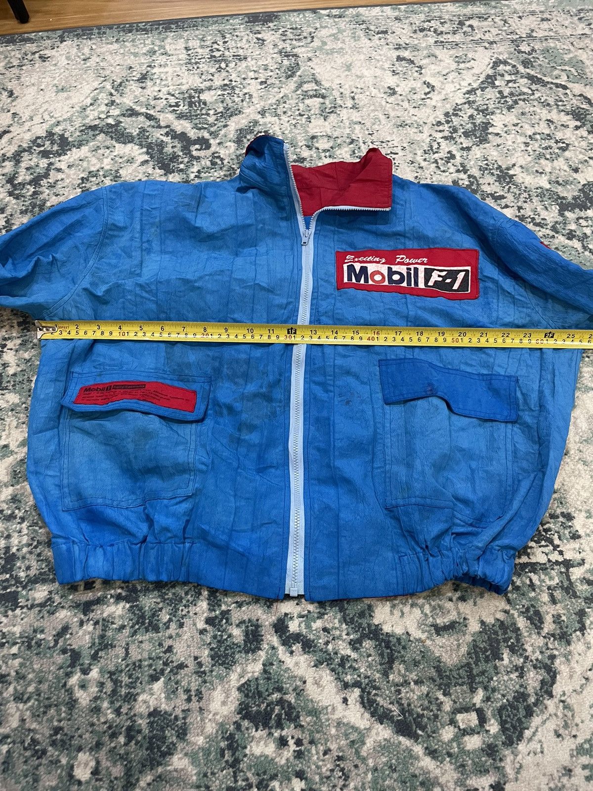 Vintage Vintage Mobil Formula 1 Racing Team Nylon Bomber Jacket Size US XL / EU 56 / 4 - 10 Thumbnail