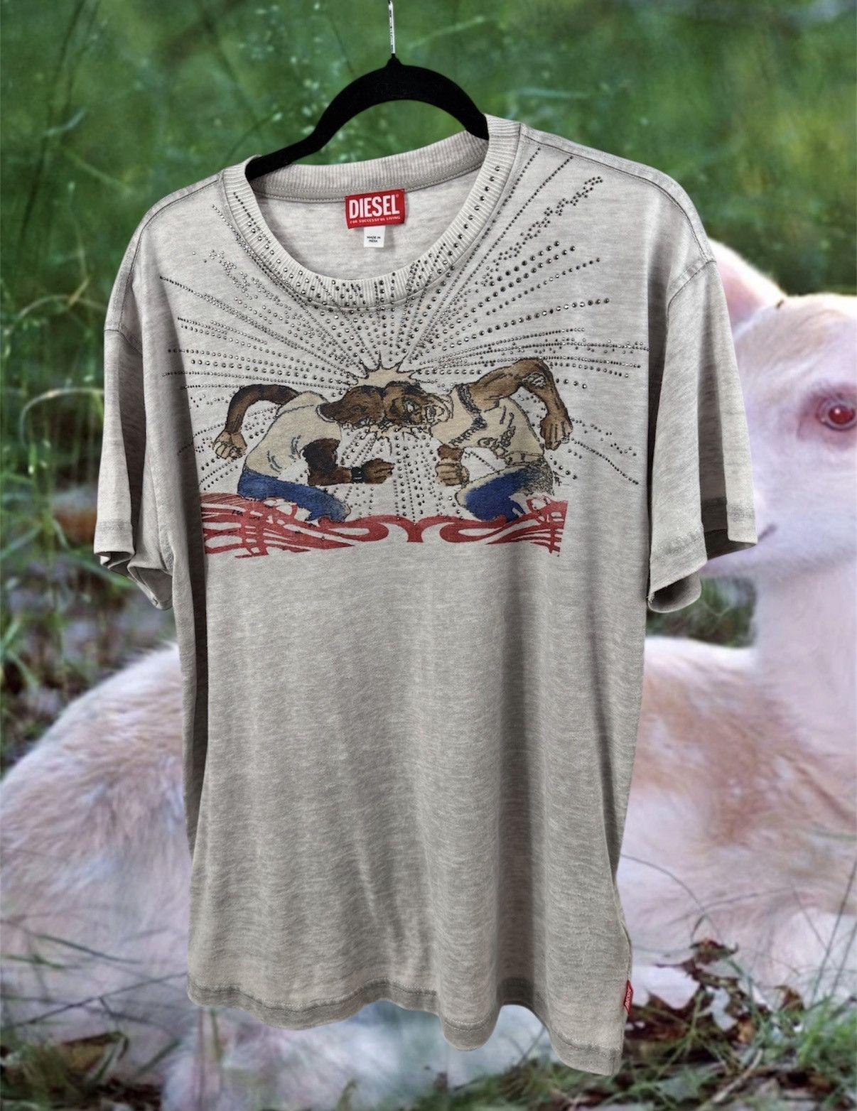 Diesel Diesel tee. Headboxing with rhinestones Size US L / EU 52-54 / 3 - 1 Preview