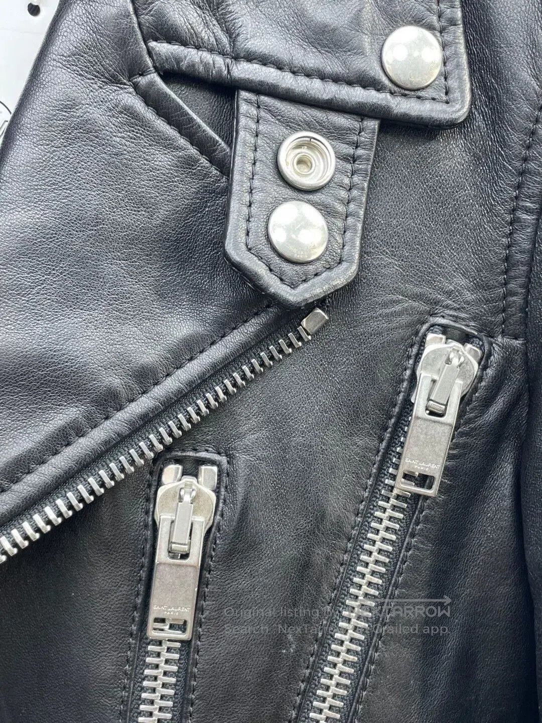 Saint Laurent Paris YSL Saint Laurent Black Biker Jacket. Size XS / US 0-2 / IT 36-38 - 6 Thumbnail