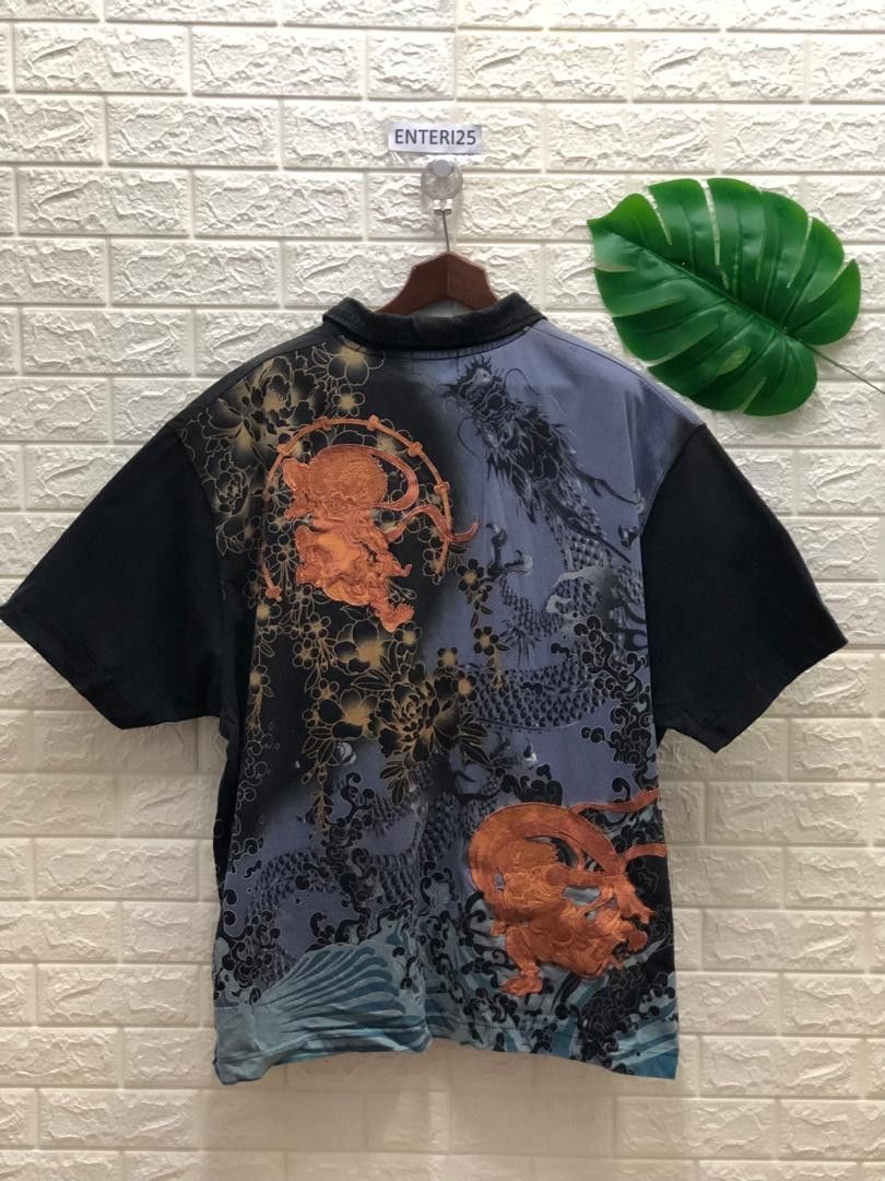 Japanese Brand Sukajan Long Sleeve Karakuri Tamashi Embroidery Tshirt 5L Size US XXL / EU 58 / 5 - 1 Thumbnail