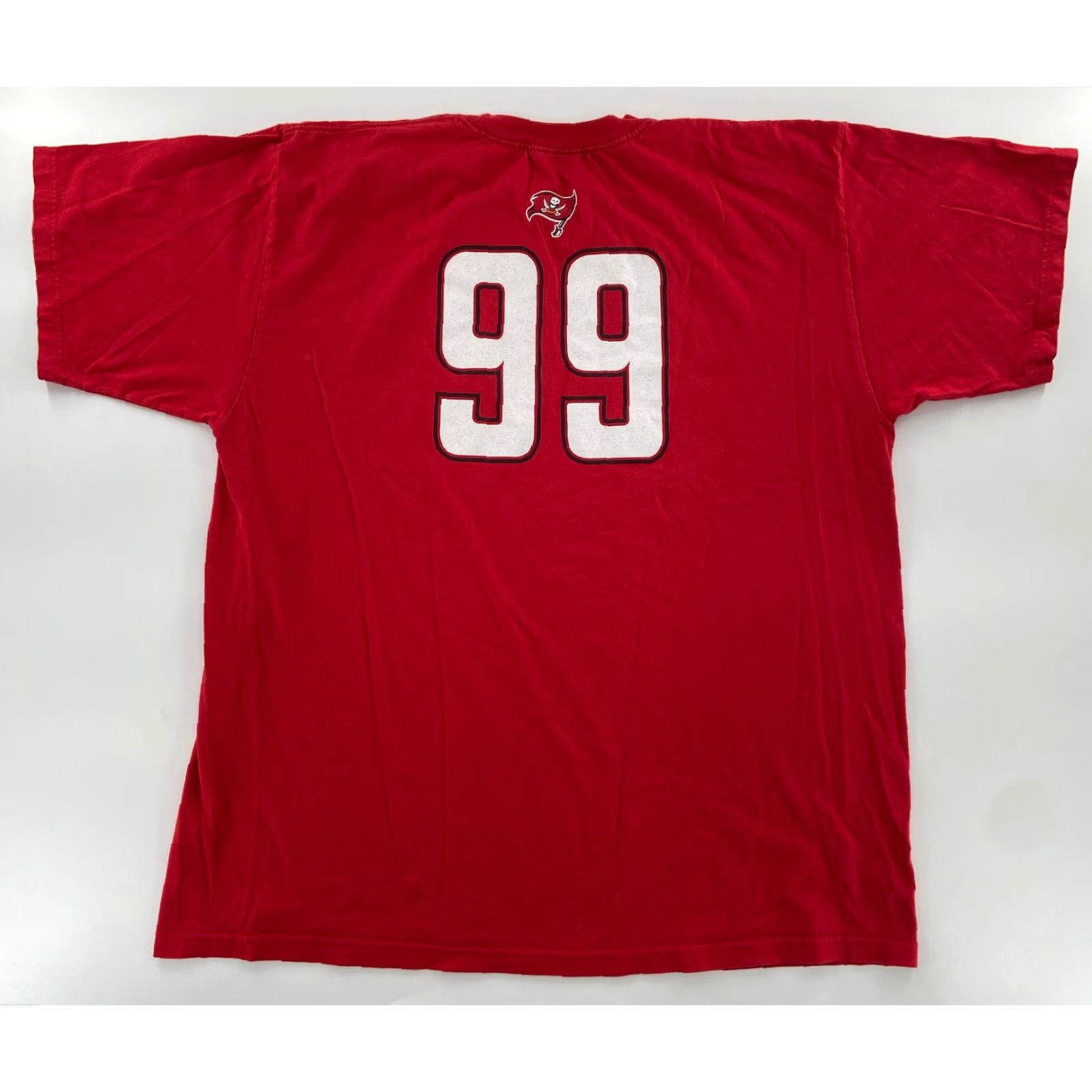 NFL VINTAGE Y2K NFL Tampa Bay Buccaneers Warren Sapp #99 Graphic Tee Adult 2XL Red Mens Size US XXL / EU 58 / 5 - 2 Thumbnail