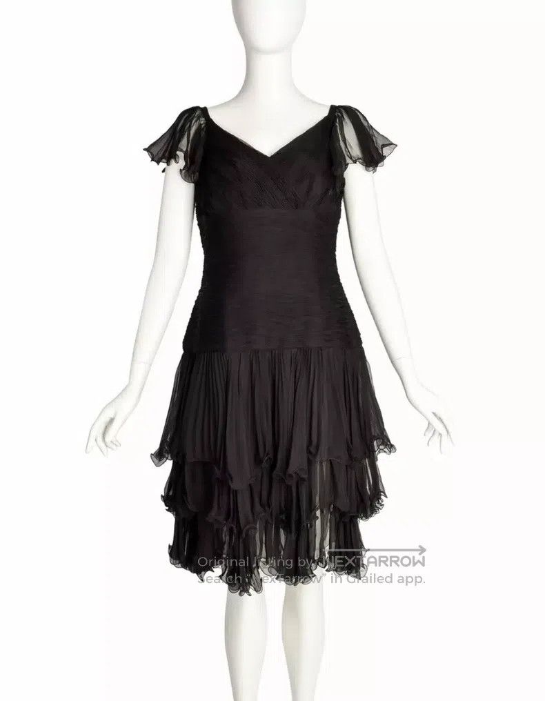 Valentino Valentino Silk black pleated dress Size S / US 4 / IT 40 - 1 Thumbnail