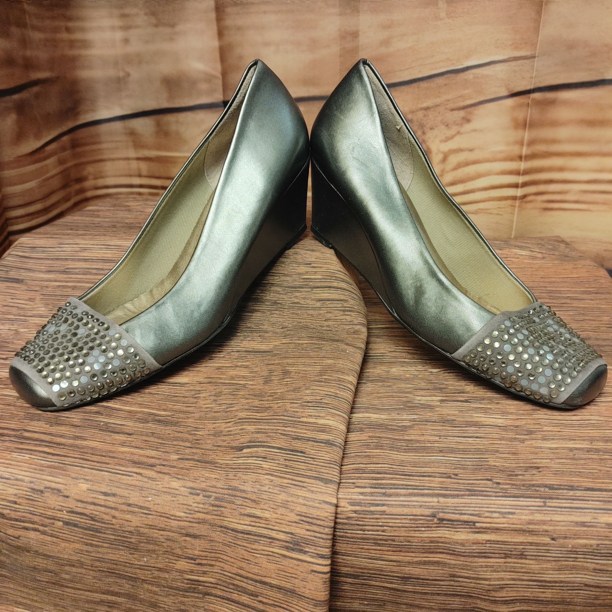 Other Hulst Women's Black Faux Leather Wedge Heel Shoes 6.5 Size US 6.5 / IT 36.5 - 4 Thumbnail