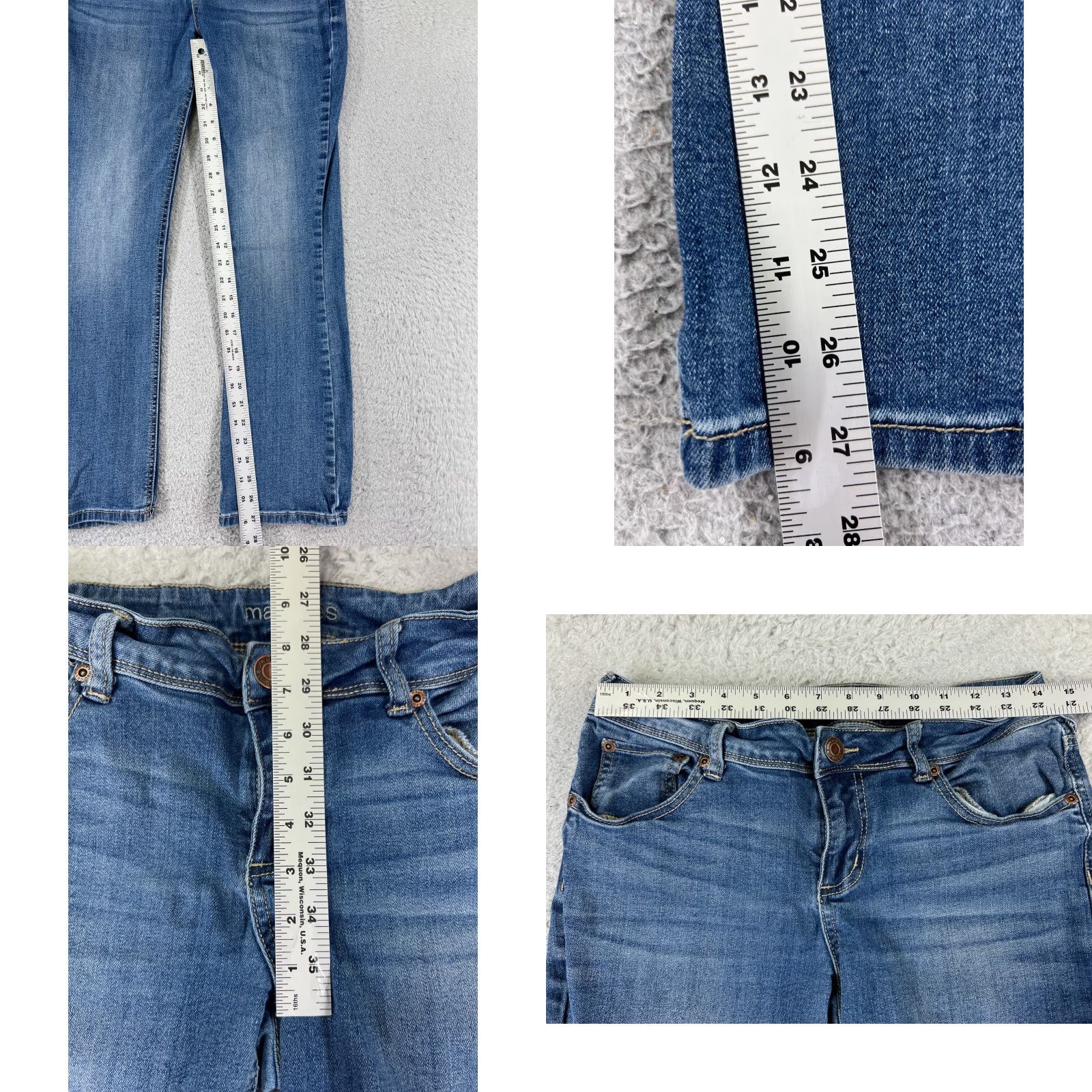 Vintage Maurices Jeans Womens 8 Blue Denim Cotton Bootcut Embroidered Western 5-Pocket Regular Mid Rise Stretch Size 30" / US 8 / IT 44 - 8 Thumbnail