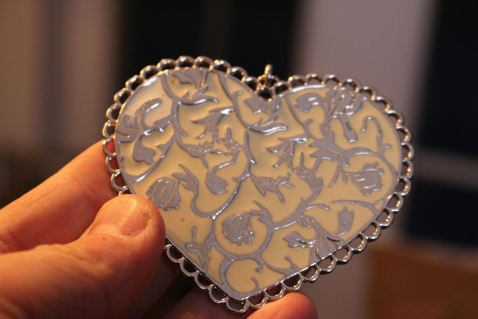 Other Vintage Large Heart for Necklace Ornate Silvertone padlock Size ONE SIZE - 7 Thumbnail