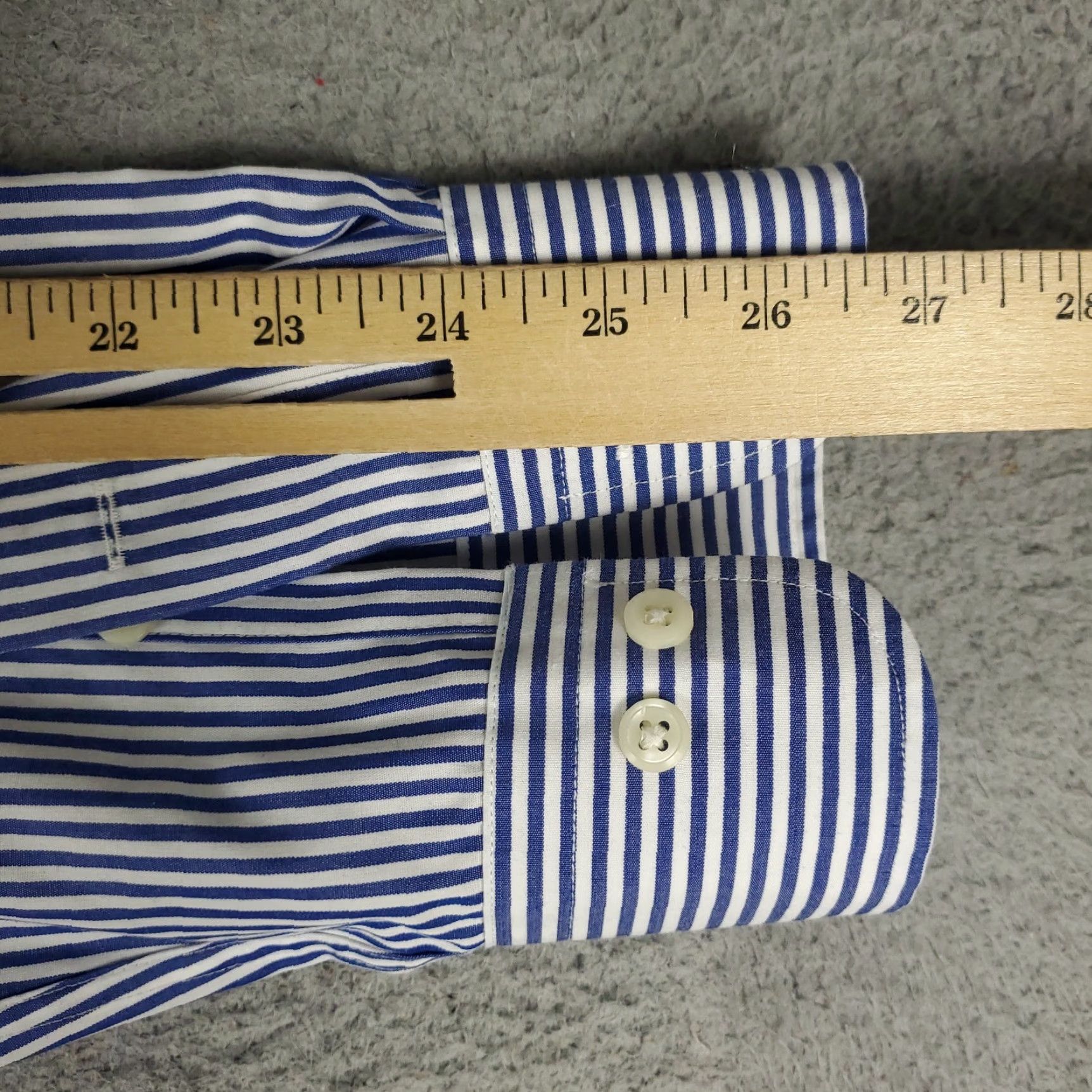 Ralph Lauren Ralph Lauren Shirt Mens 17 Blue Striped Classic Fit Dress Button Up Long Sleeve Size 46R - 6 Thumbnail