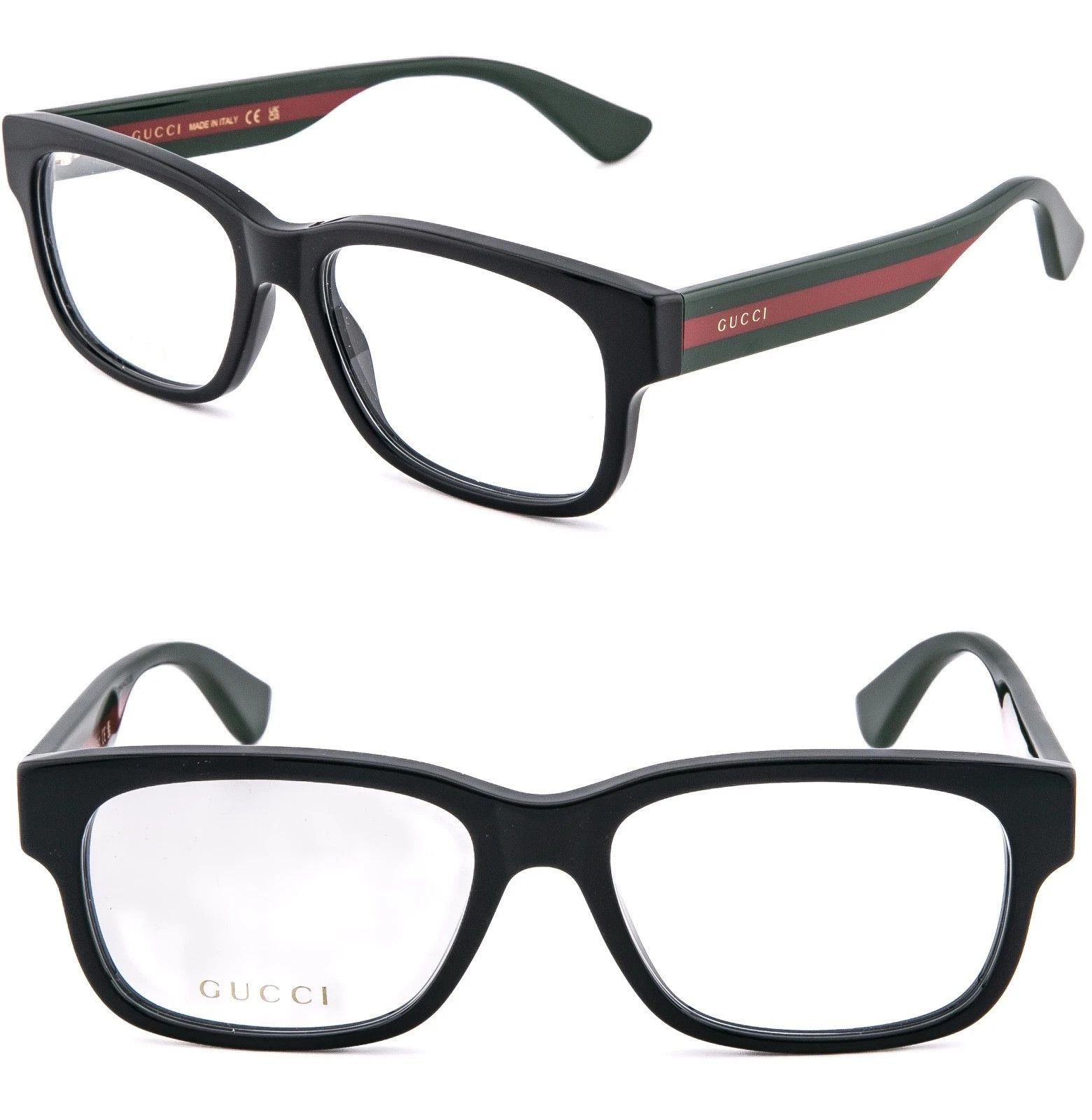 Gucci GUCCI GG0343O 0343 Black Green Unisex Classic Eyeglasses 007 Size ONE SIZE - 1 Thumbnail