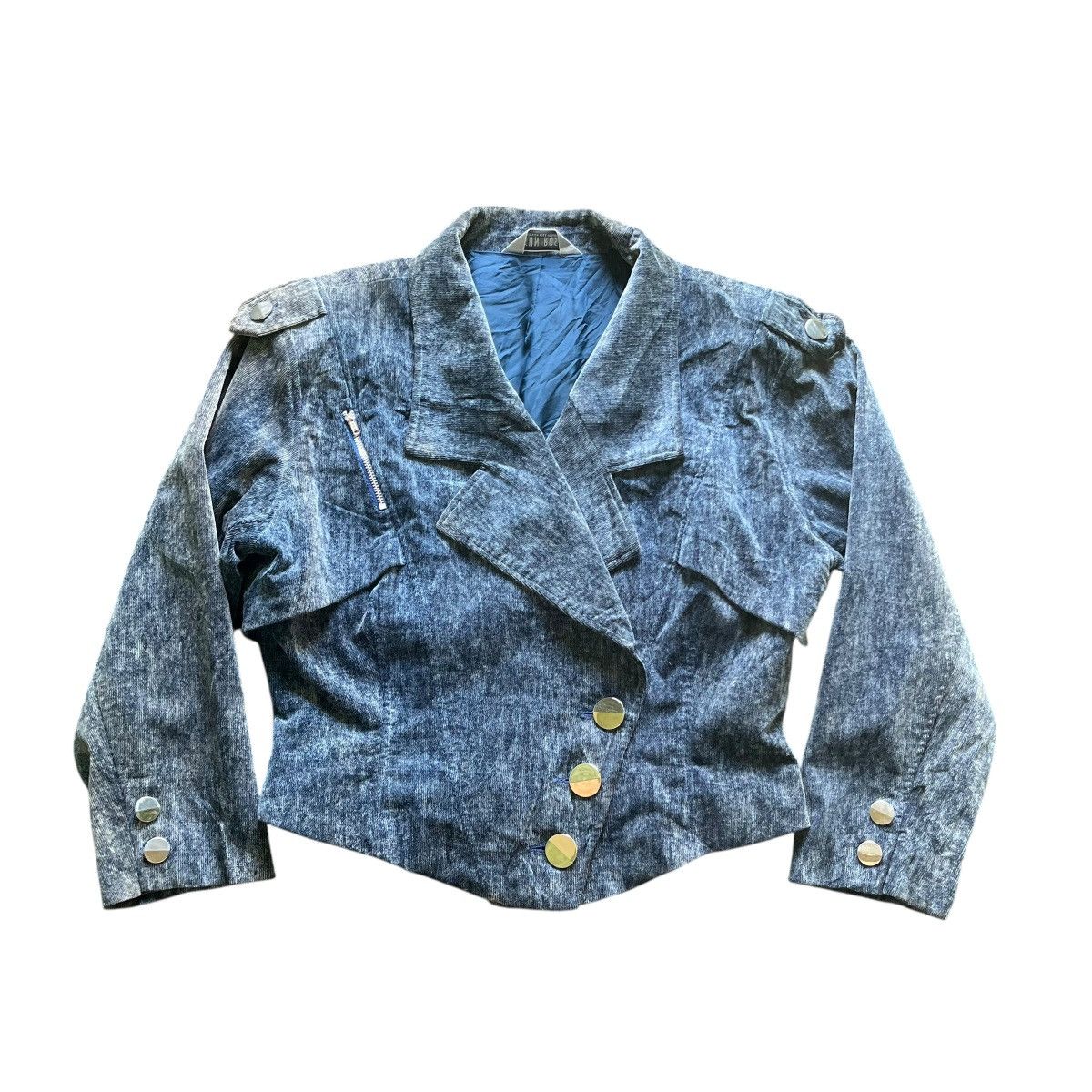 If Six Was Nine JAPANESE BRAND MUD BLUE WASH CROP TOP JACKET Size M / US 6-8 / IT 42-44 - 1 Thumbnail