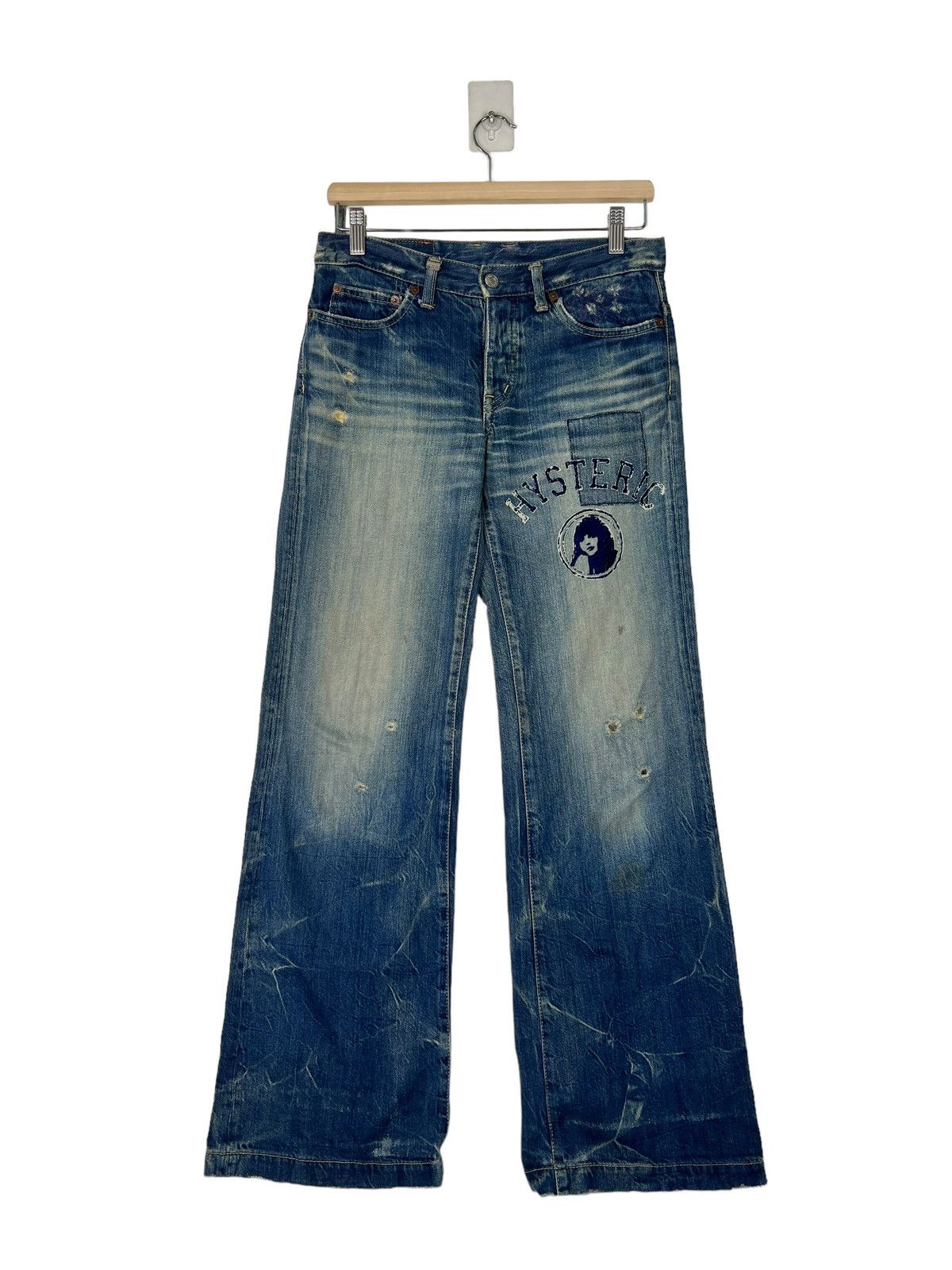 Hysteric Glamour 🔥 HYSTERIC GLAMOUR FLARE BLEACH WASH BOOTCUT Size US 30 / EU 46 - 1 Thumbnail