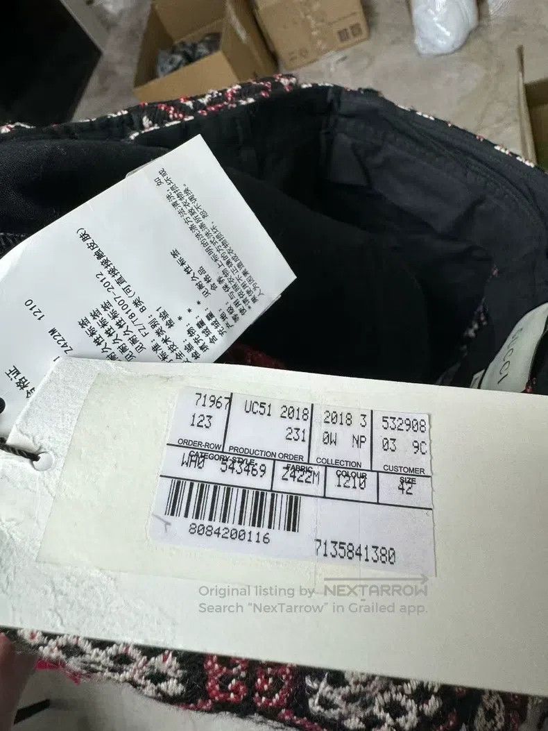 Gucci Gucci Knitted full-print double G logo diamond-shaped jacq Size US 26 / EU 42 - 5 Thumbnail