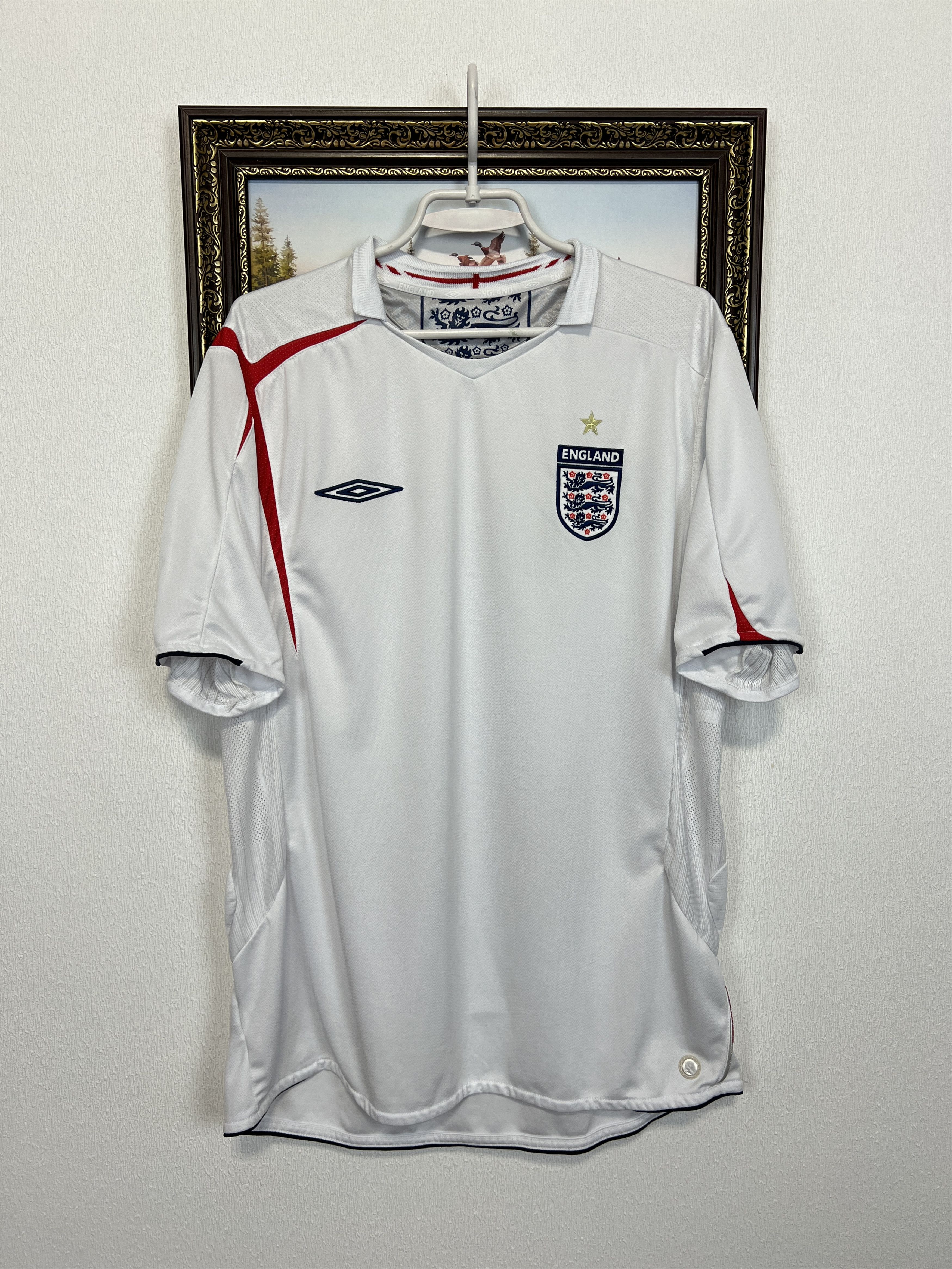 Umbro England Home football shirt 2005 Soccer Umbro Jersey Trikot Size US XL / EU 56 / 4 - 1 Thumbnail