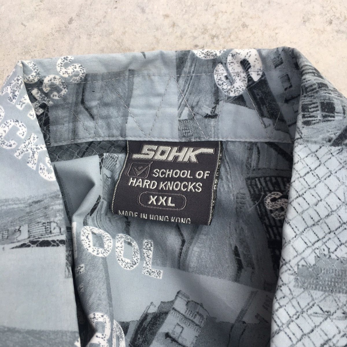 JNCO Vintage AOP SCHOOL OF HARD KNOCNKS BUTTON UP SHIRT Size US XXL / EU 58 / 5 - 8 Thumbnail