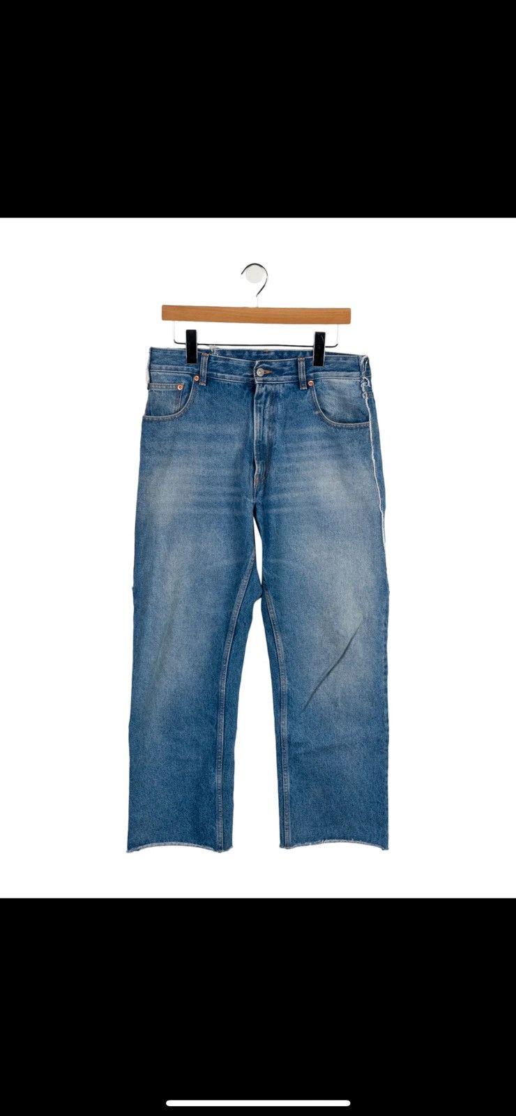 Maison Margiela Raw Hem Blue Wash Denim Size US 30 / EU 46 - 7 Thumbnail
