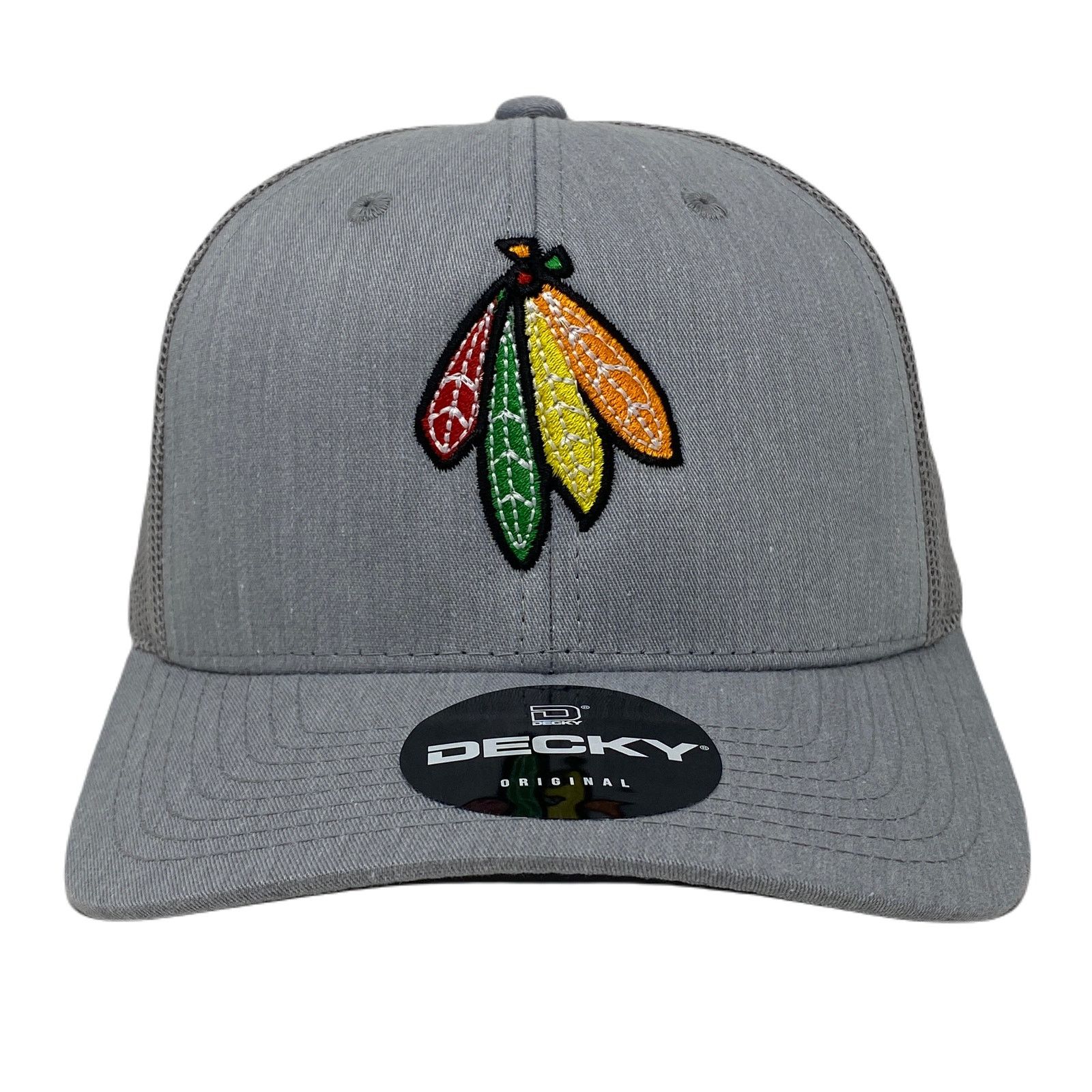Other Indian Feather Bundle Trucker Hat in Heather Grey Size ONE SIZE - 3 Thumbnail