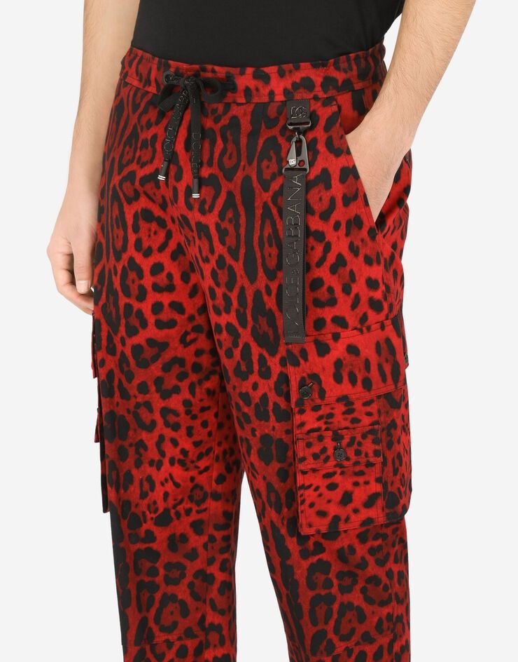 Dolce & Gabbana o1y0125 Leopard Print Cargo Pant in Red/Black Size US 36 / EU 52 - 4 Thumbnail