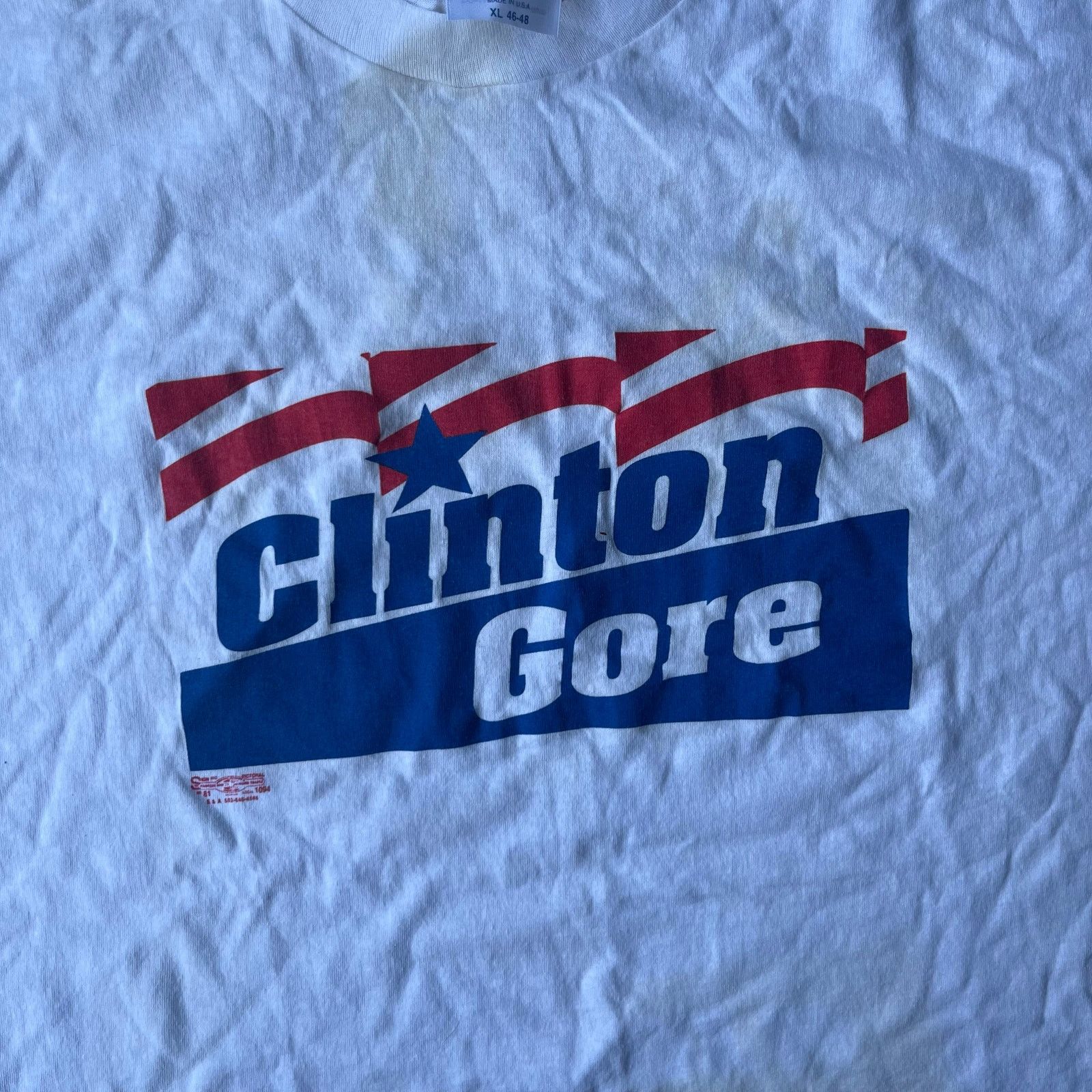 Vintage VINTAGE CLINTON GORE SHIRT POLITICAL PROMO TEE LARGE WHITE Size US L / EU 52-54 / 3 - 2 Thumbnail