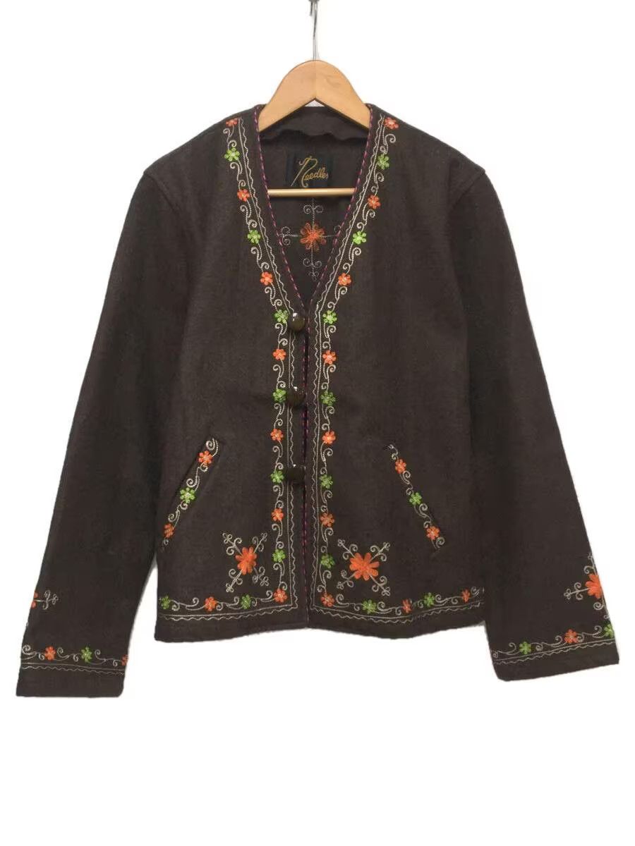 image of Needles Floral Stitch Wool Jacket in Brown, Men's (Size Small)