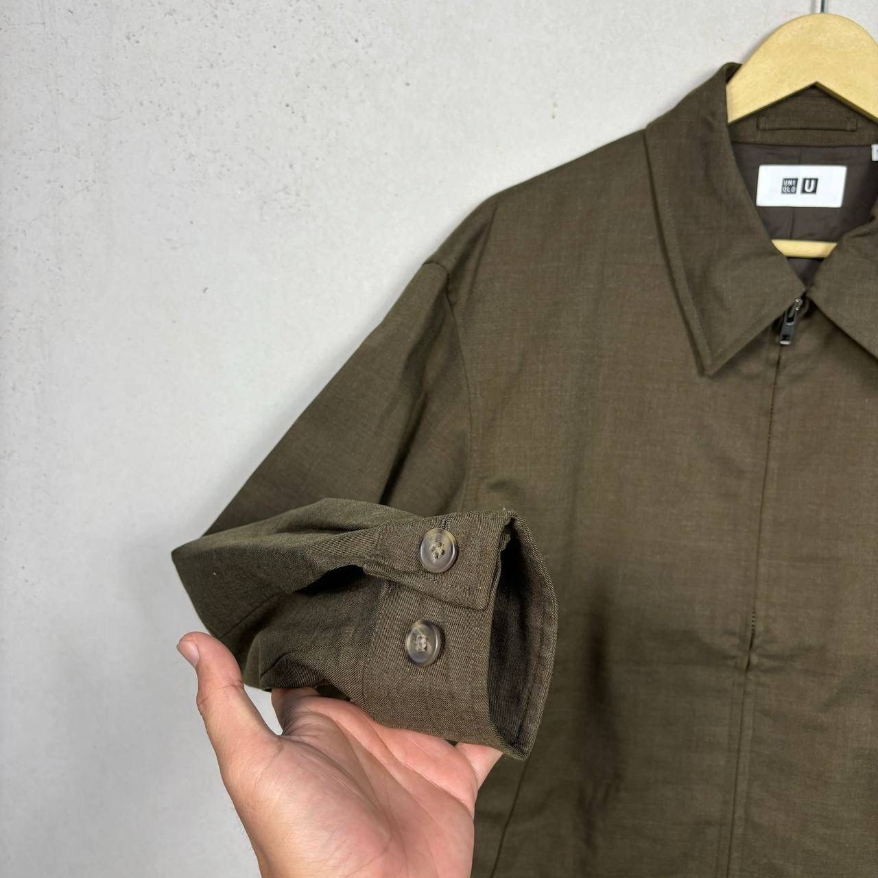 Lemaire × Uniqlo Uniqlo U Lemaire Wool Blend Zip Up Blouson Jacket Brown S Size US S / EU 44-46 / 1 - 4 Thumbnail