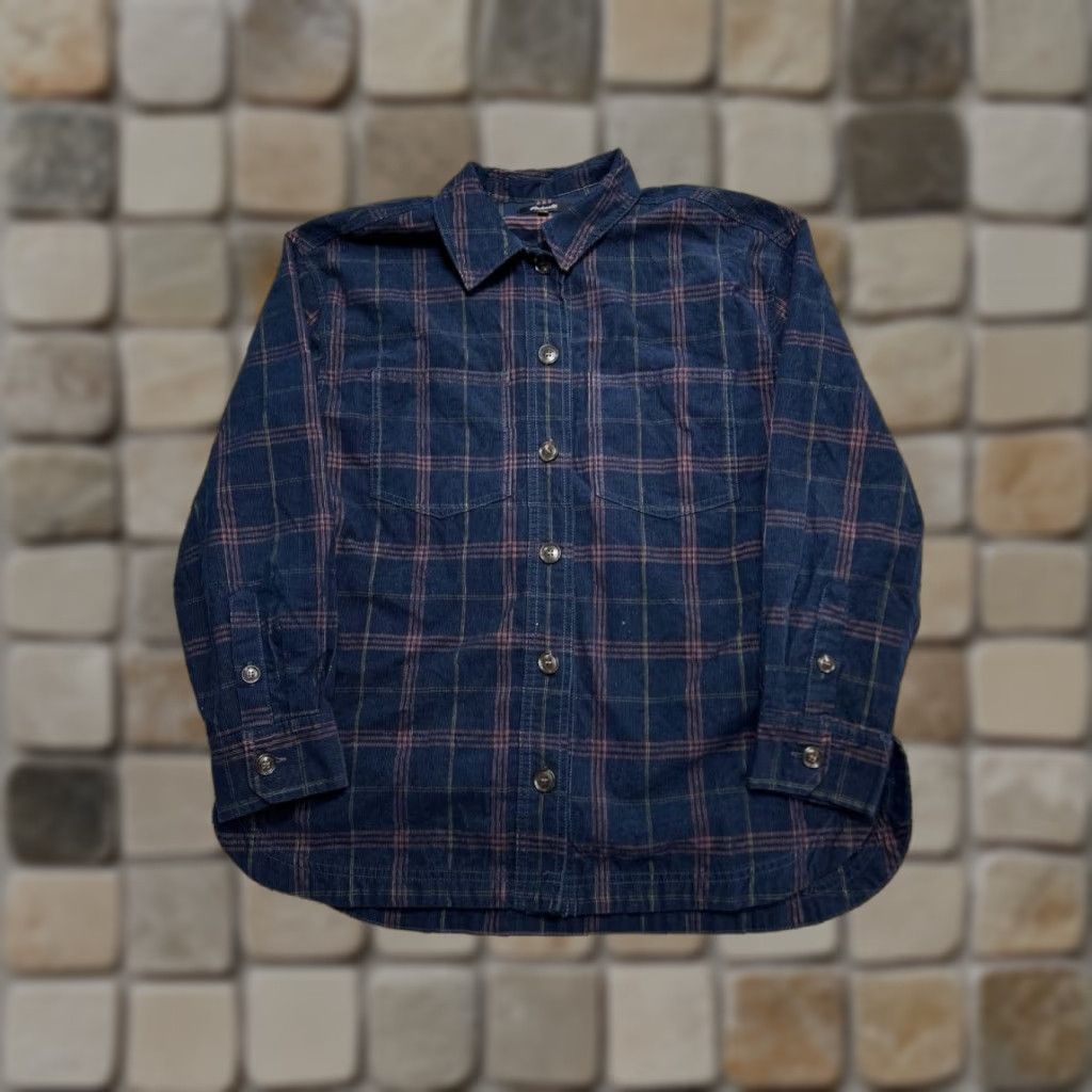Madewell Madewell Corduroy Kentwood Oversized Shirt Jacket Womens Small Blue Cotton Plaid Size S / US 4 / IT 40 - 1 Thumbnail