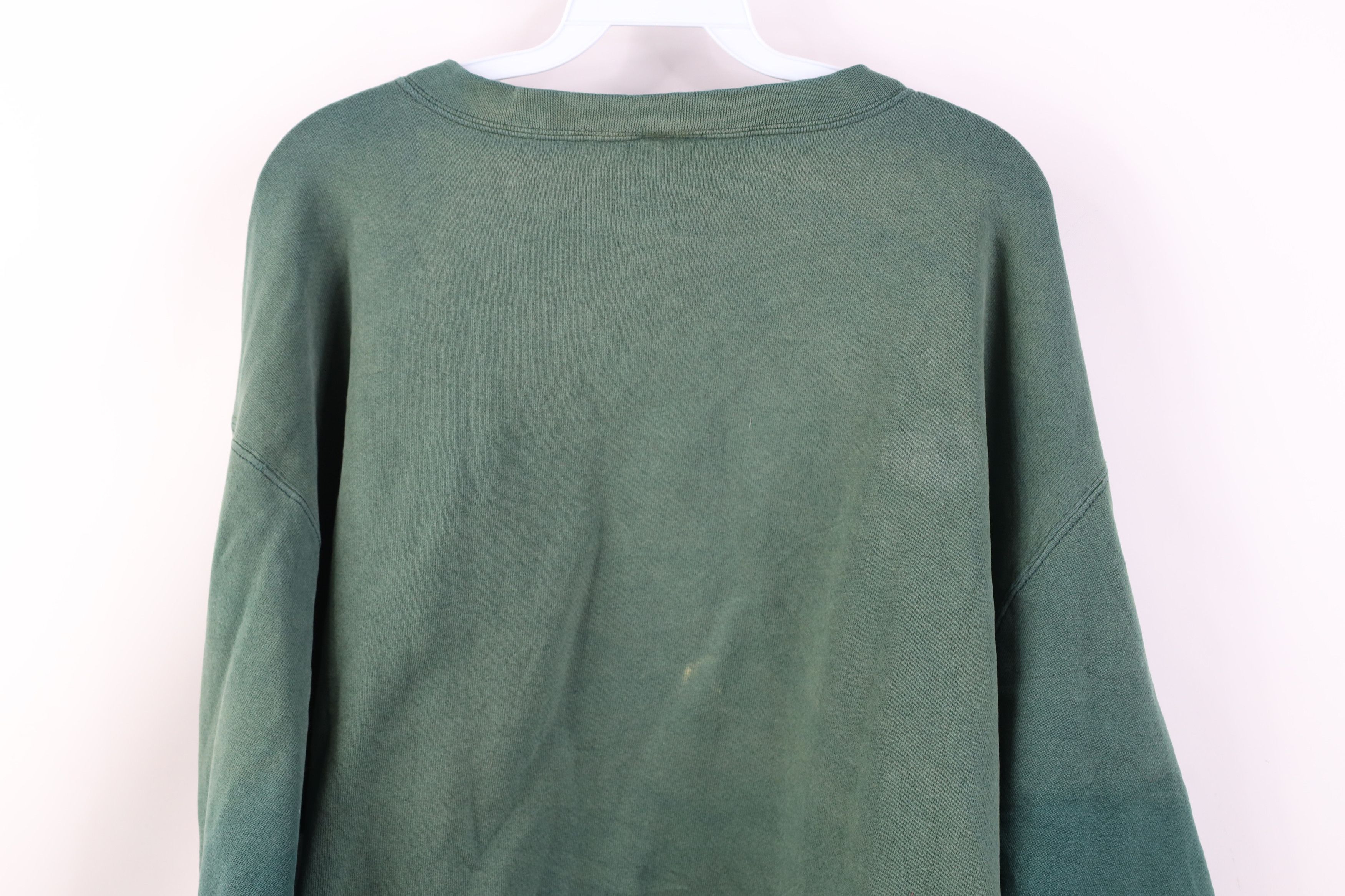 Vintage Vintage 90s Streetwear Sun Faded Crewneck Sweatshirt Green Size US XL / EU 56 / 4 - 15 Thumbnail
