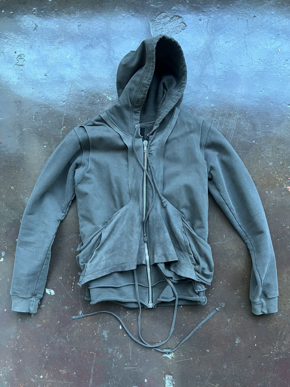 Rick Owens RICK OWENS SLAB FW01 MULTILAYERED HOODIE | Grailed