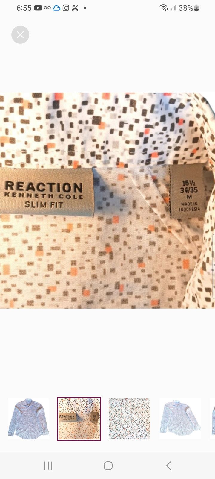 Kenneth Cole REACTION KENNETH COLE Slim-Fit Long-Sleeve Shirt Size US M / EU 48-50 / 2 - 3 Thumbnail