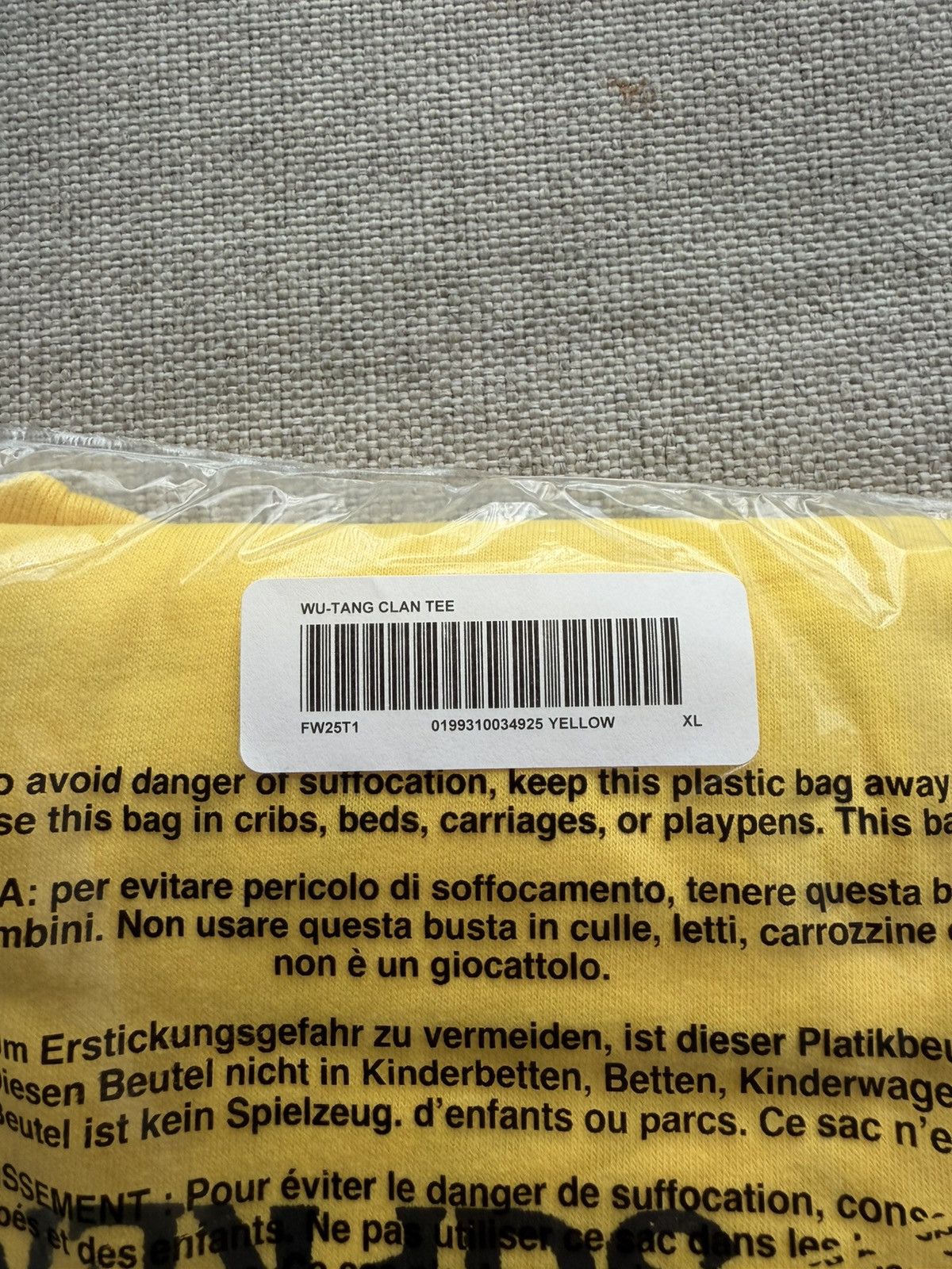 Supreme Supreme FW25 Wu-Tang Clan RZA Tee T Shirt Yellow Size XL Size US XL / EU 56 / 4 - 4 Thumbnail