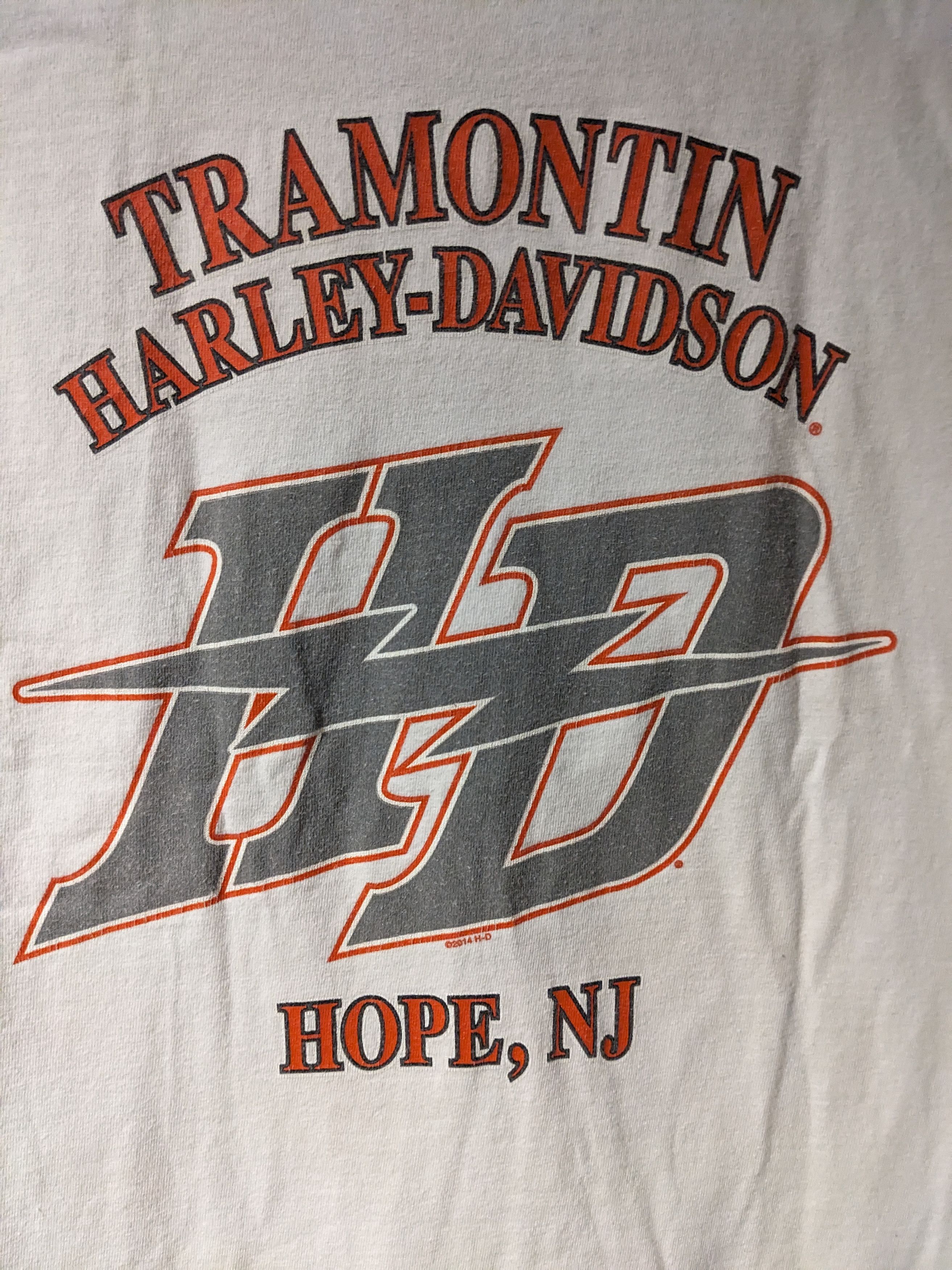 Harley Davidson Vintage 2014 Harley Davidson Motorcycle Logo Skull T-Shirt Size US M / EU 48-50 / 2 - 2 Thumbnail