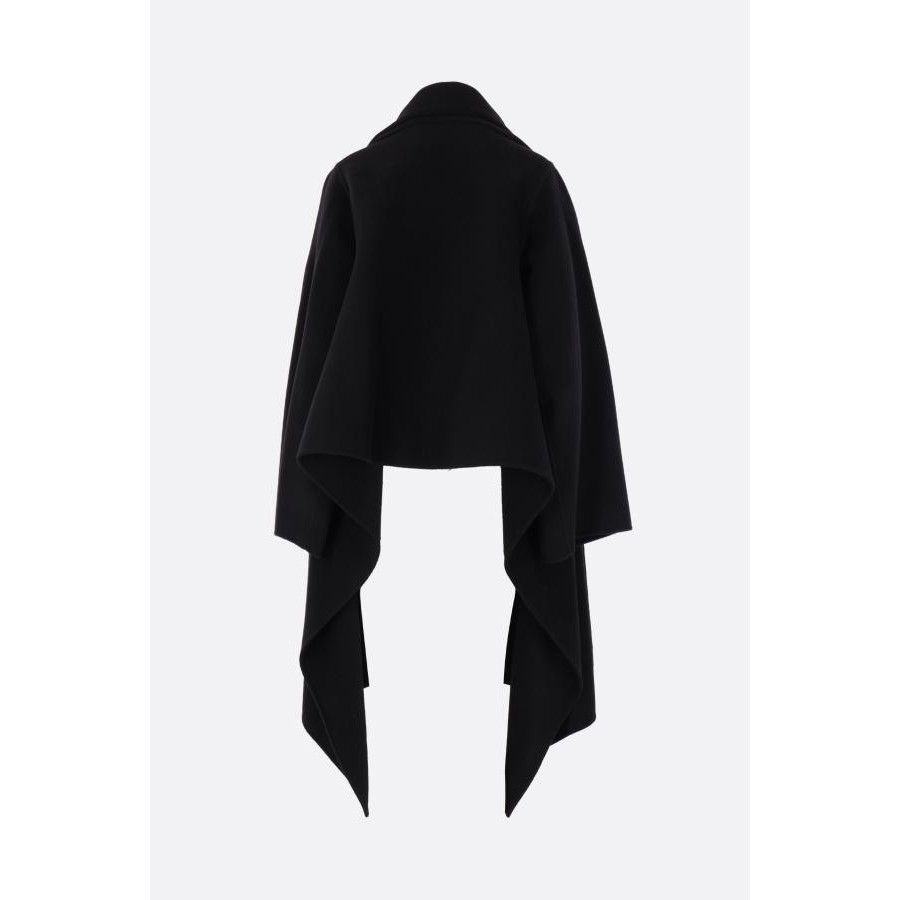 Alberta Ferretti ALBERTA FERRETTI Black Wool/Cashmere Cape New & Authentic (W Size M / US 6-8 / IT 42-44 - 2 Thumbnail