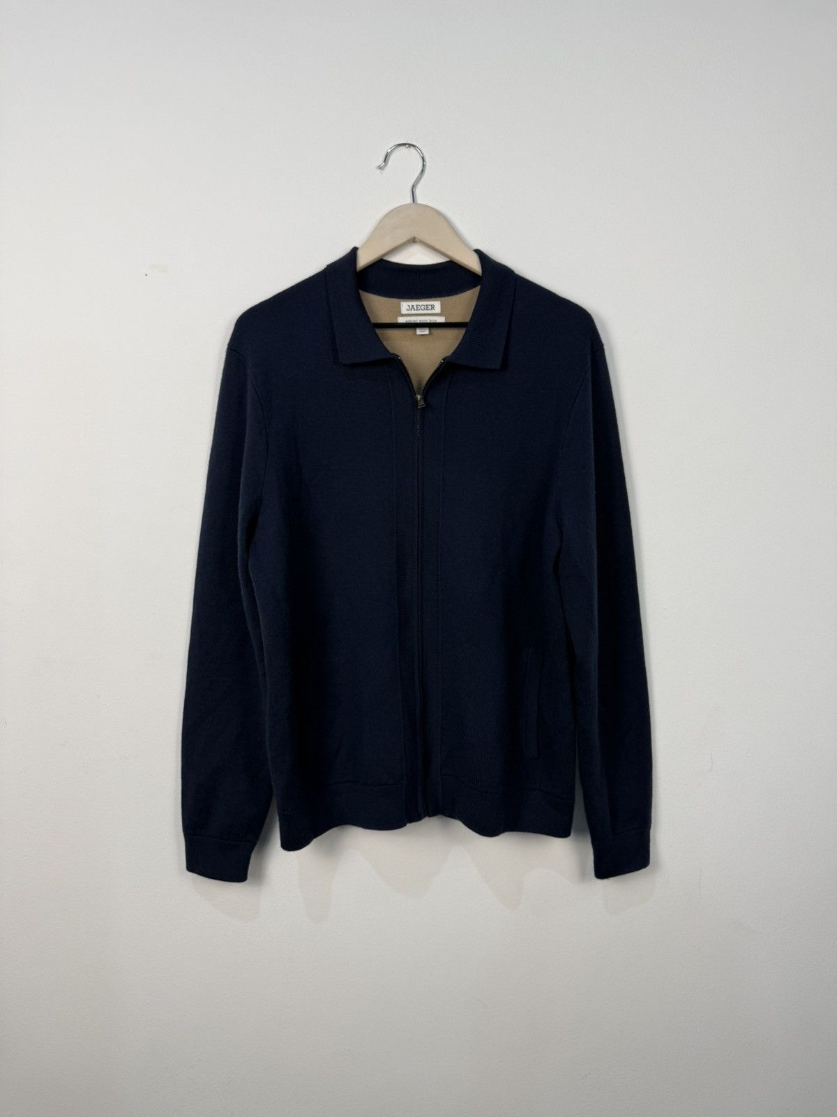 Jaeger Jaeger Blue Wool Zip Sweathirt Size US L / EU 52-54 / 3 - 1 Thumbnail
