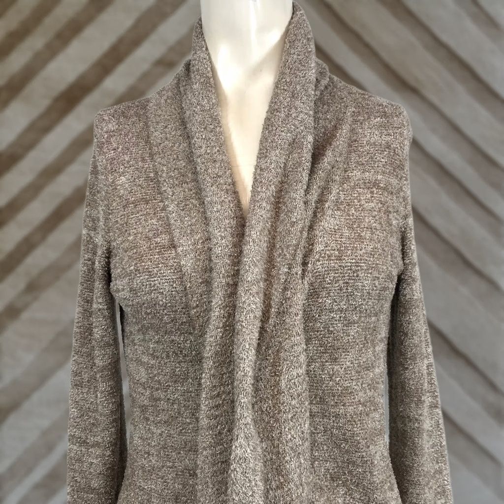 Vintage Barefoot Dreams Cardigan Duster Cozy Chic Lite Open-Knit Pockets Shawl Collar Long Sleeve XS S Beige Womens Casual Fall Winter Knit Open Size XS / US 0-2 / IT 36-38 - 1 Thumbnail