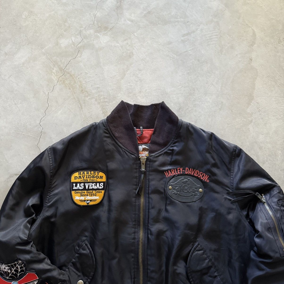 Harley Davidson Vintage Harley Davidson Owners Group(HOG) MA-1 Bomber Jacket Size US L / EU 52-54 / 3 - 4 Thumbnail