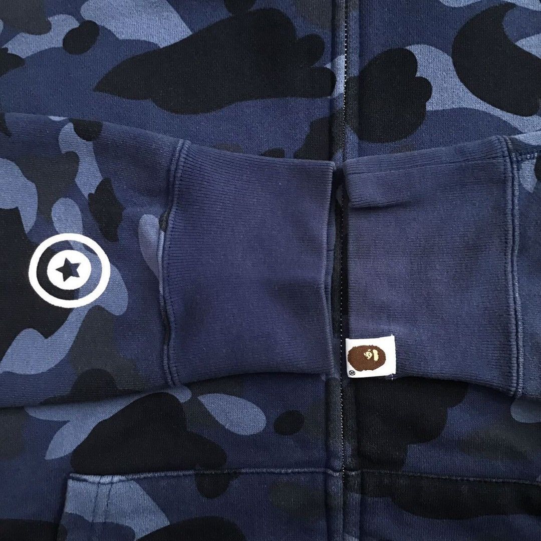 Bape BAPE DETACHABLE Shark Full Zip Hoodie Blue camo Size US M / EU 48-50 / 2 - 8 Thumbnail