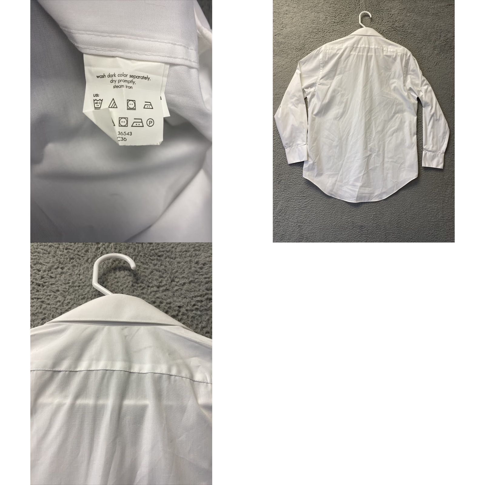 Arrow Arrow Shirt Mens White Slim Casual Button Down Collar/97-11 Regular 16 32/33 Cotton Button-Up Pockets All Seasons Men Treated 4-Season Vintage No Size US L / EU 52-54 / 3 - 8 Thumbnail