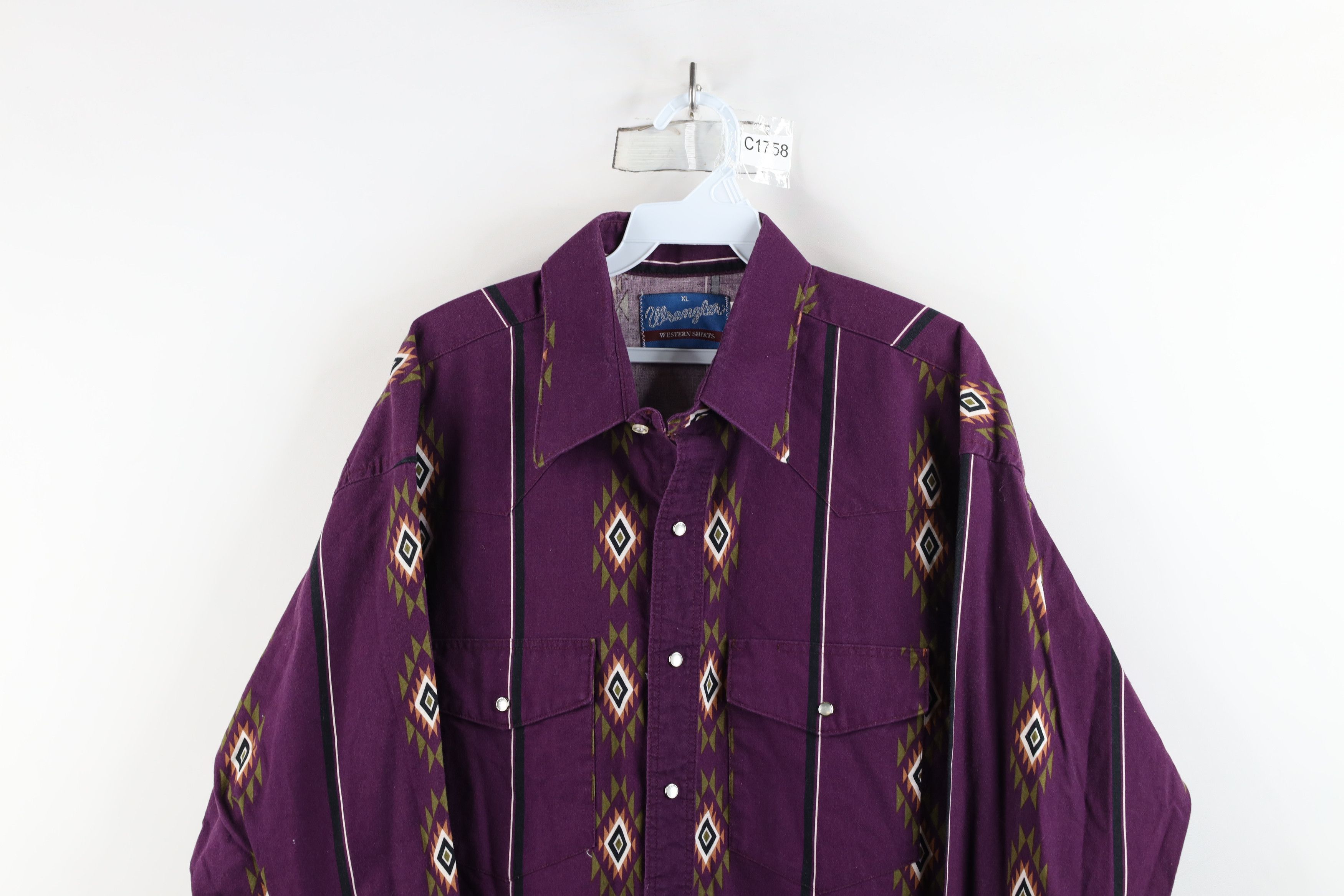 Vintage × Wrangler Vintage 90s Wrangler Southwestern Cowboy Rodeo Button Shirt Size US XL / EU 56 / 4 - 2 Thumbnail
