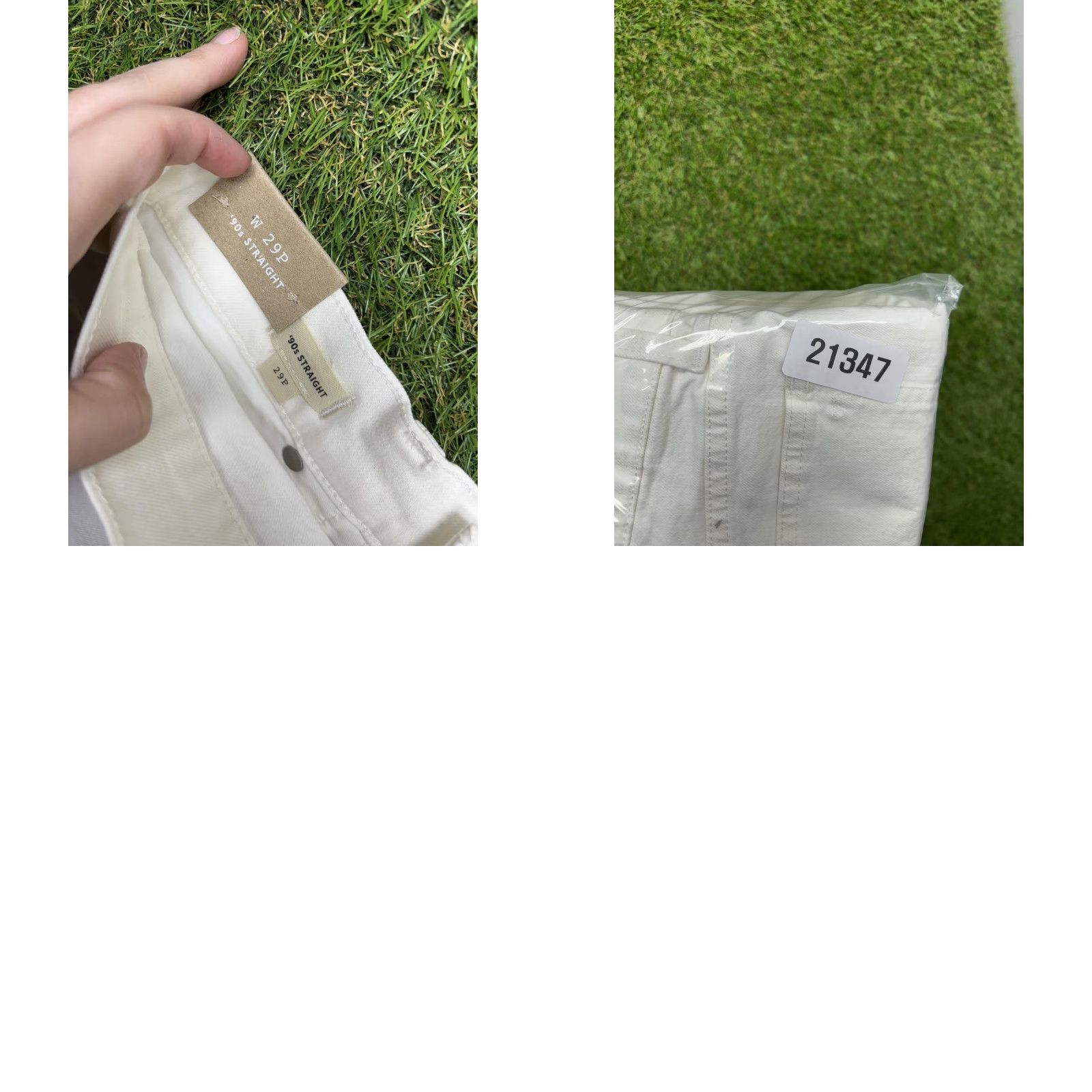 Madewell VINTAGE Madewell Jeans Womens 29 P 90s Straight High Rise Distressed White Denim Petite Women Jeans Size 29" - 9 Thumbnail